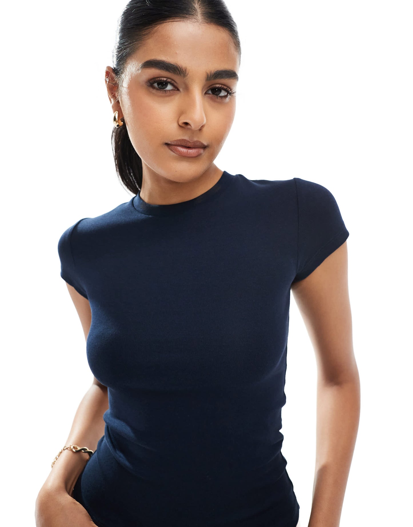 Bershka baby tee in navy