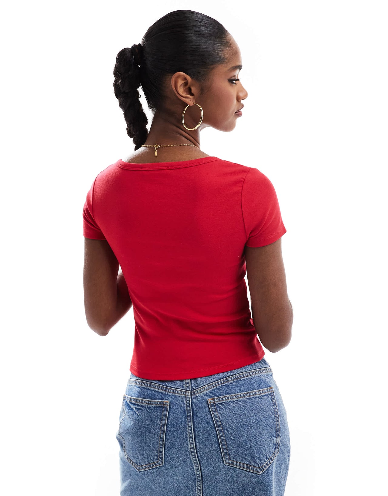 Stradivarius STR button front top in red
