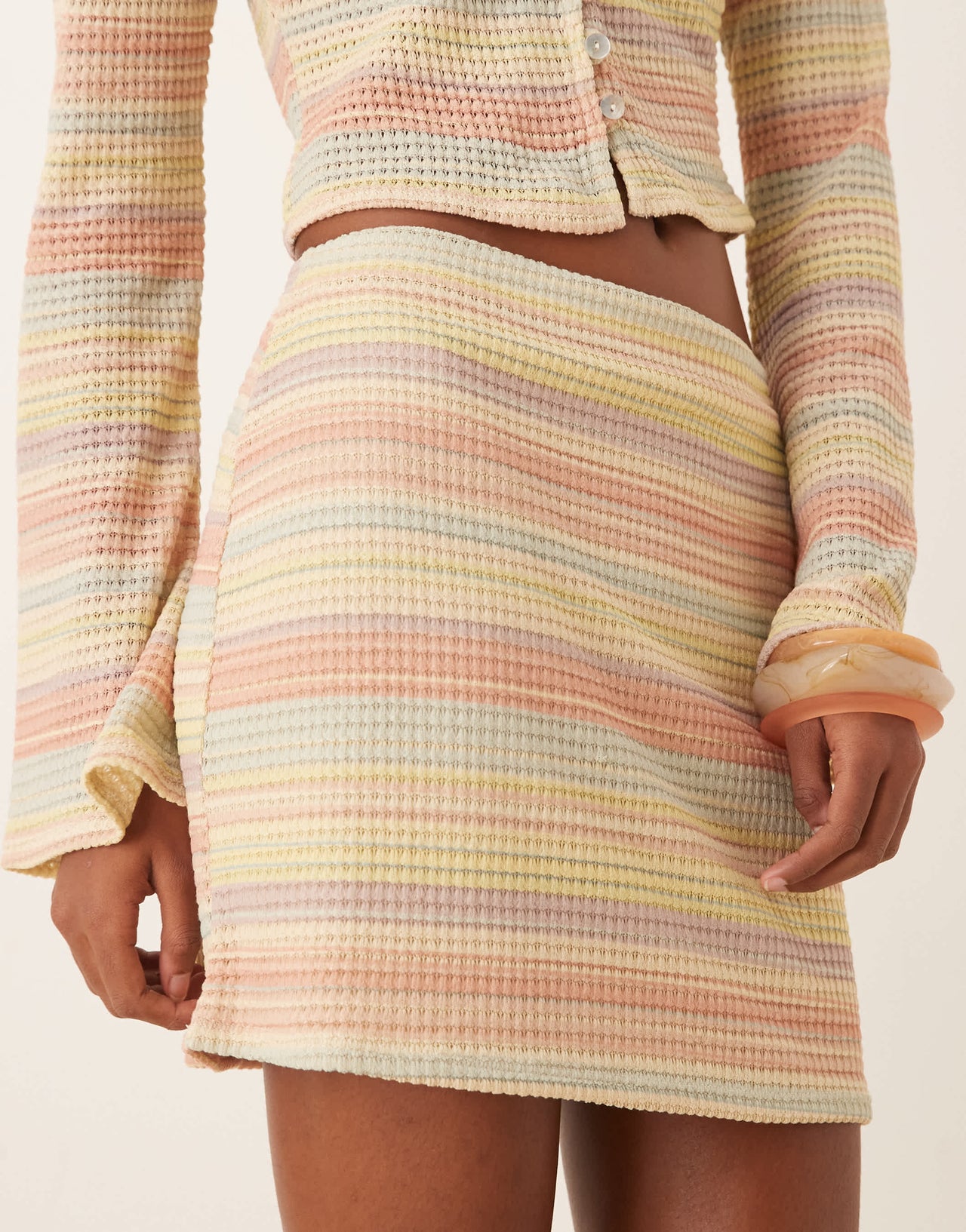 ASOS DESIGN co-ord micro skirt in multi stripe