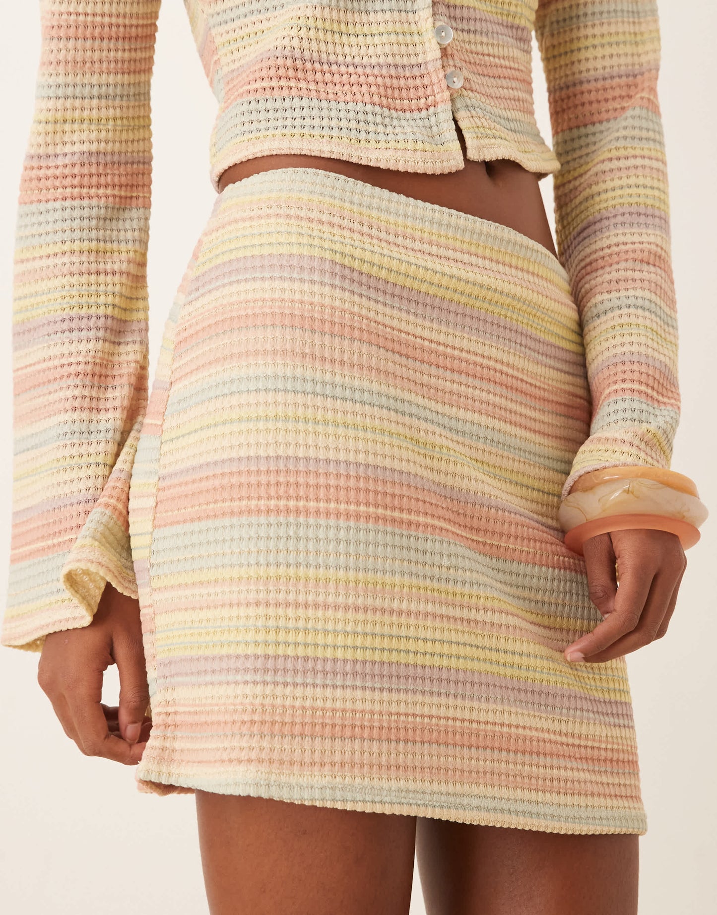 ASOS DESIGN co-ord micro skirt in multi stripe