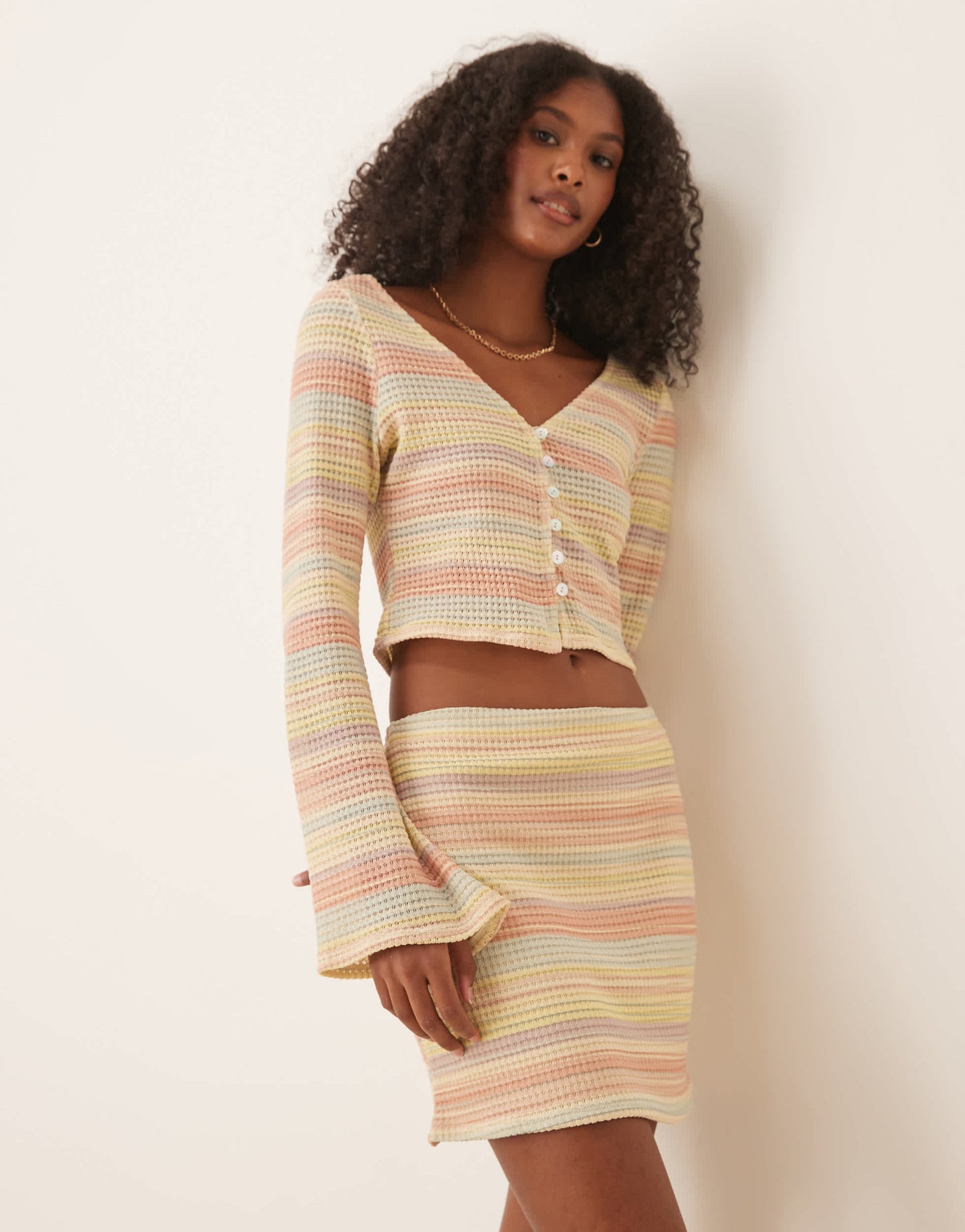 ASOS DESIGN co-ord micro skirt in multi stripe