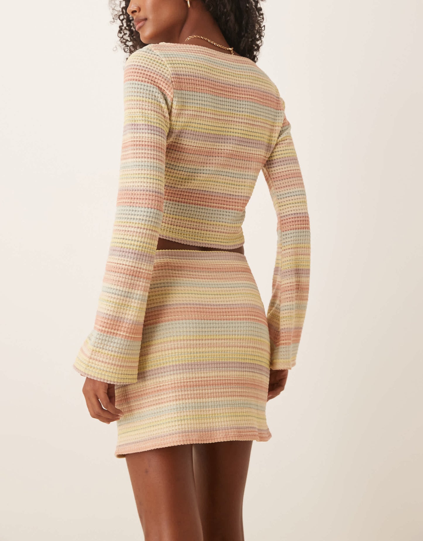 ASOS DESIGN co-ord micro skirt in multi stripe