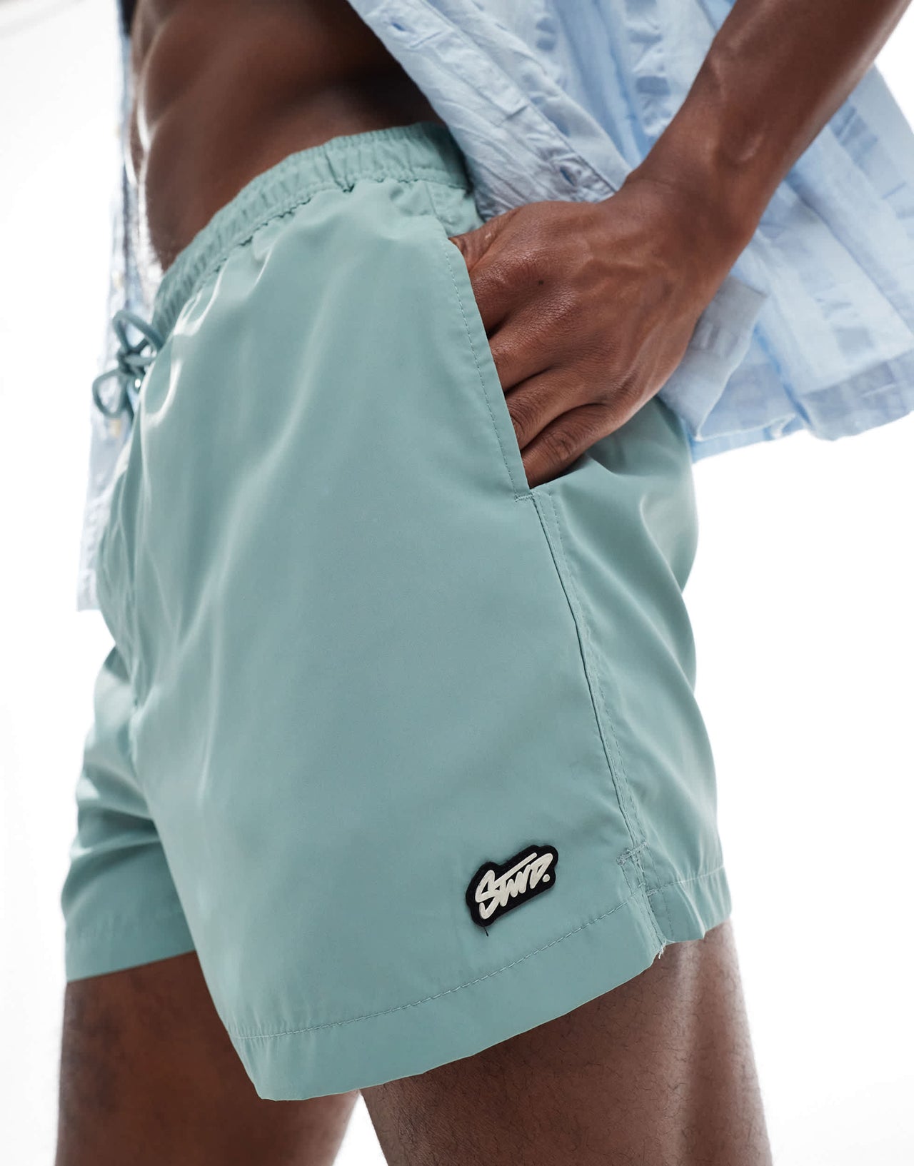 Pull&Bear STWD swimshorts in sage