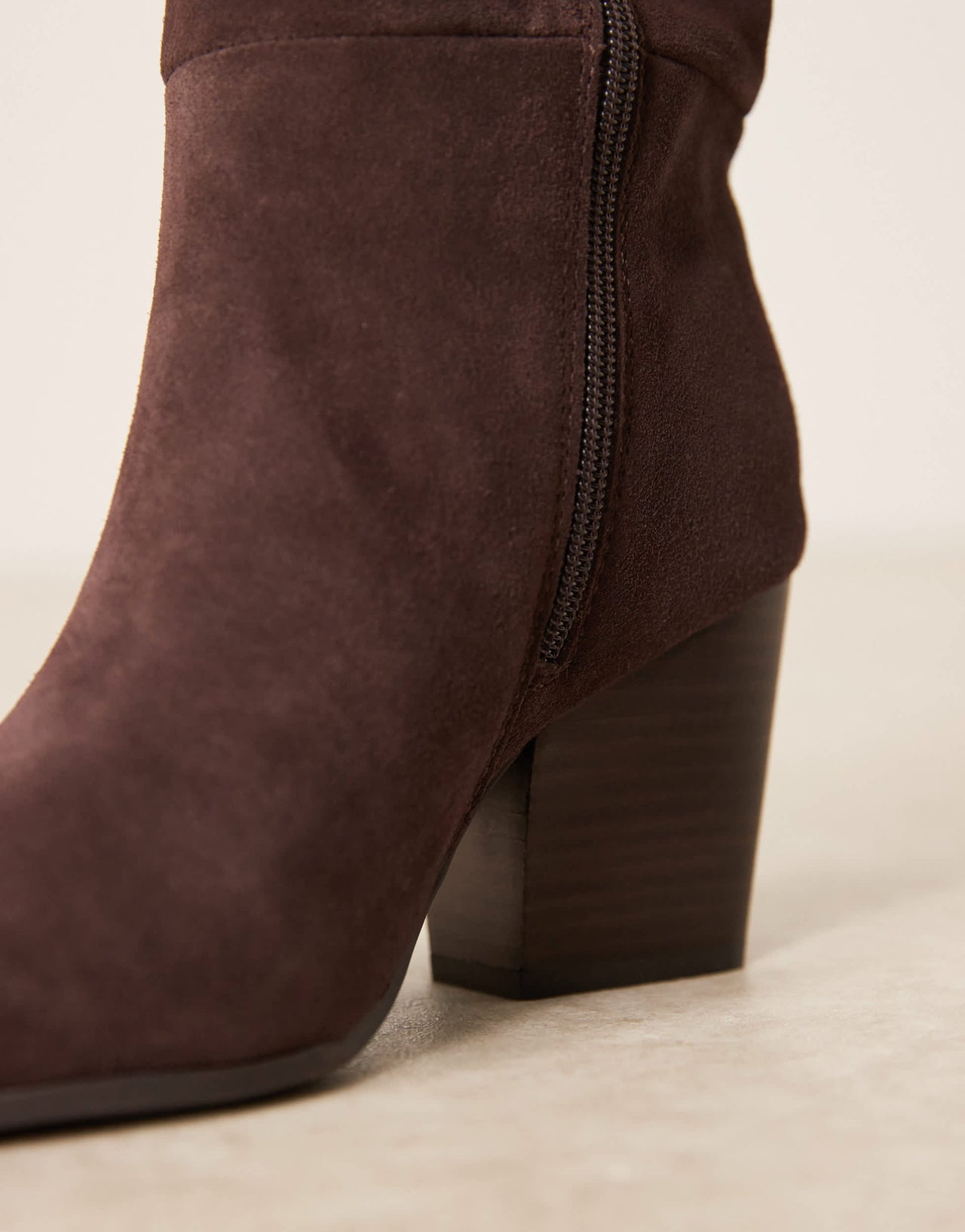 ALDO Kaely Wide leg western detail knee high boots in suede chocolate