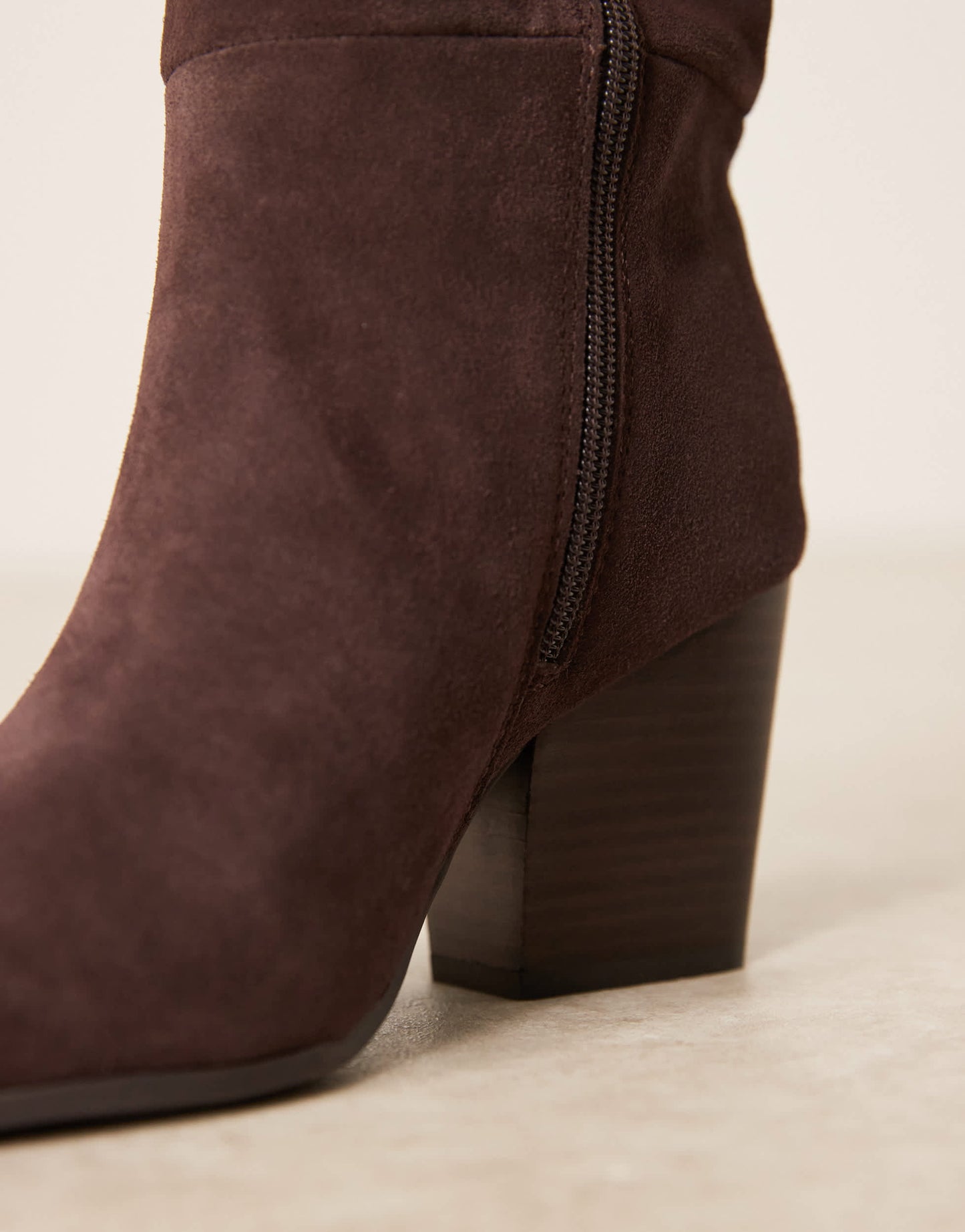 ALDO Kaely Wide leg western detail knee high boots in suede chocolate