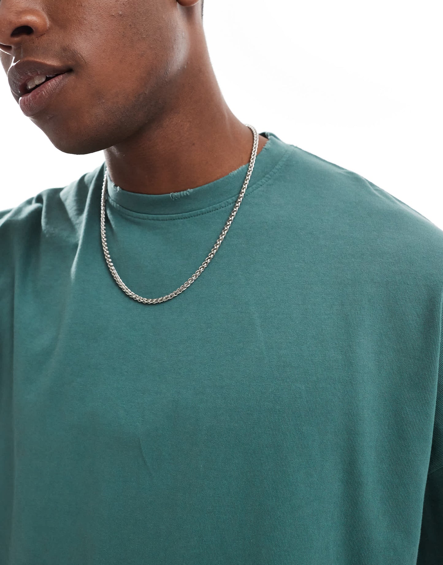 Pull&Bear boxy cropped destroyed t-shirt in green