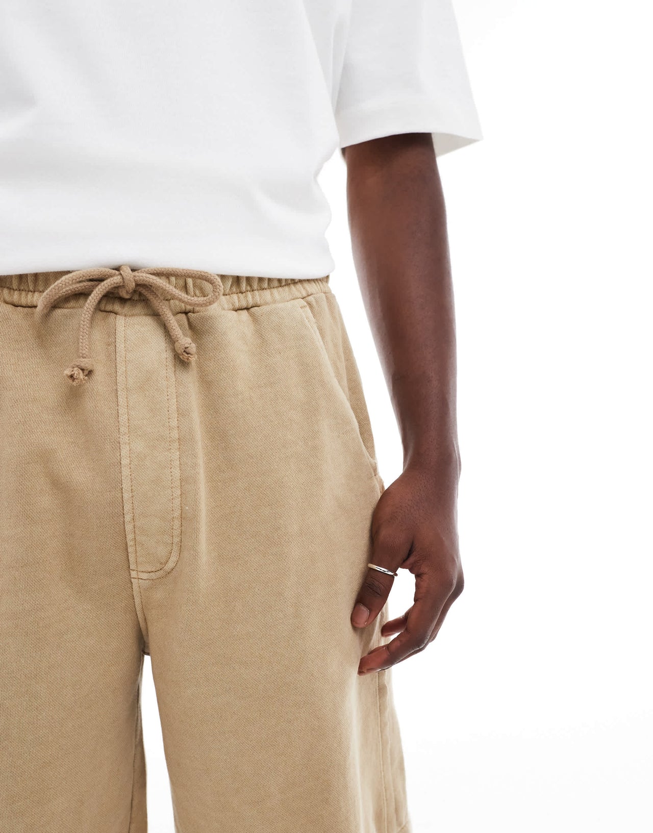 Pull&Bear jersey co-ord short in stone