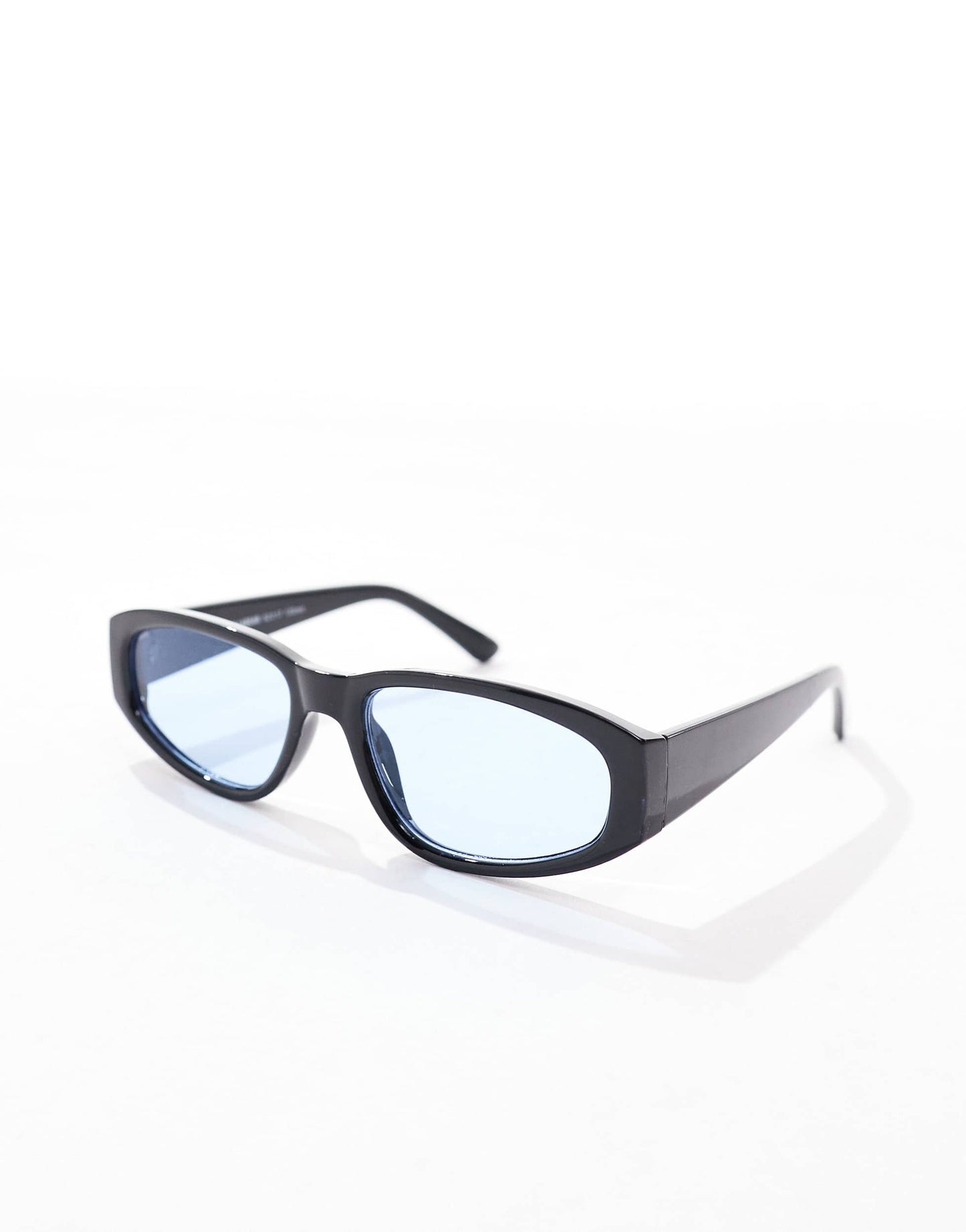 Pull&Bear angular sunglasses with blue lens in black