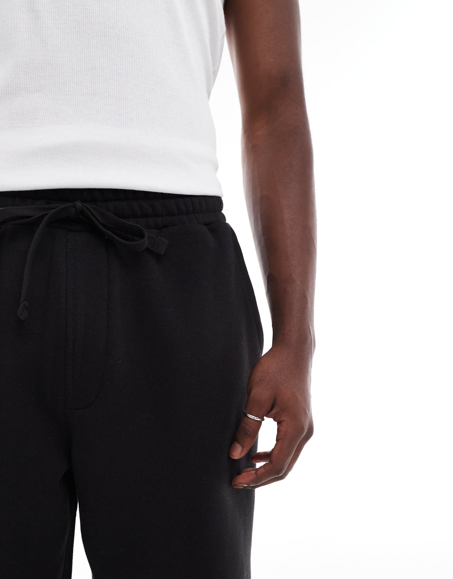 Pull&Bear STWD skater jersey short in black