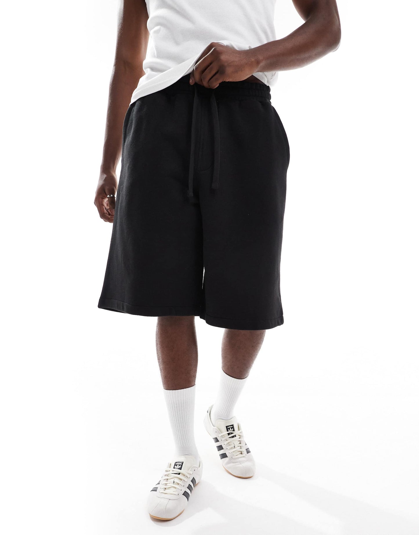 Pull&Bear STWD skater jersey short in black