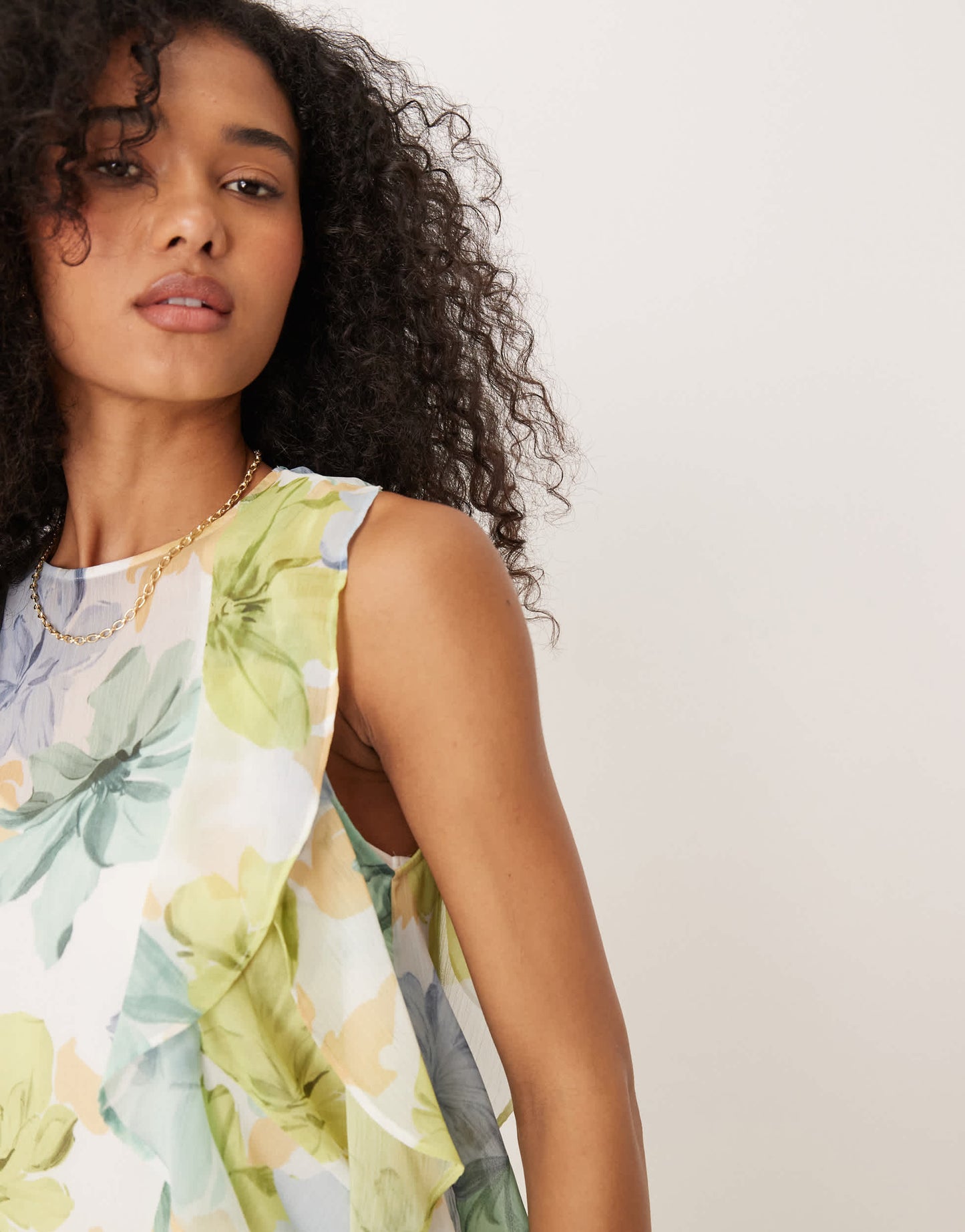 ASOS DESIGN race ruffle shift mini dress in floral print