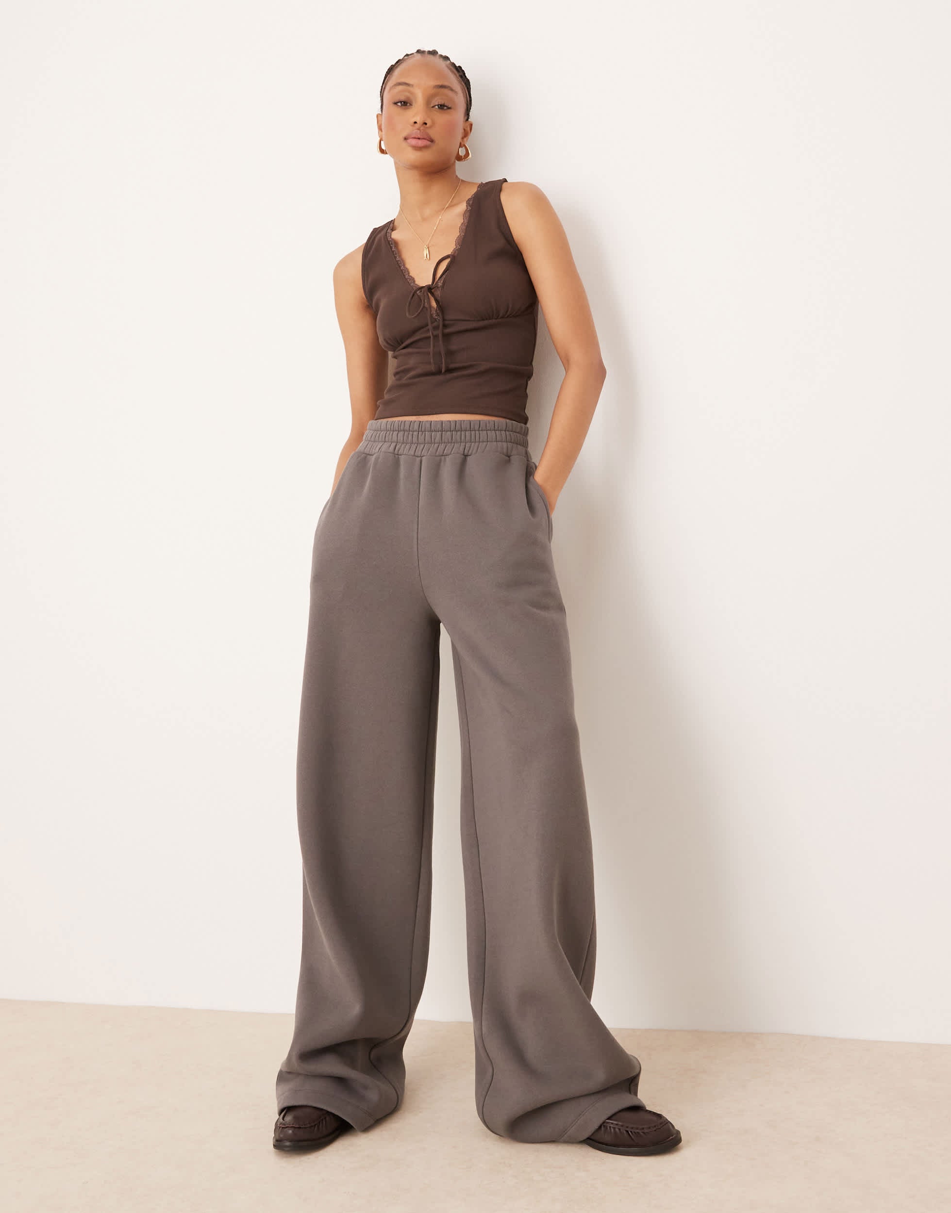 ASOS DESIGN Tall straight leg jogger in grey