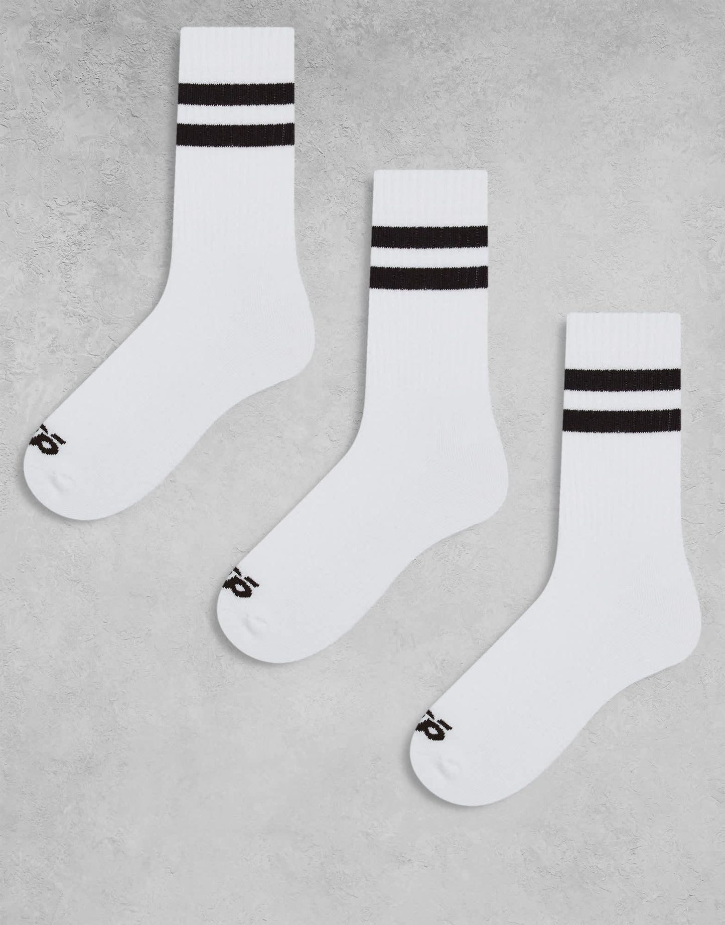 4505 3 pack 2 stripe crew sock with quick dry in white with coffee stripe