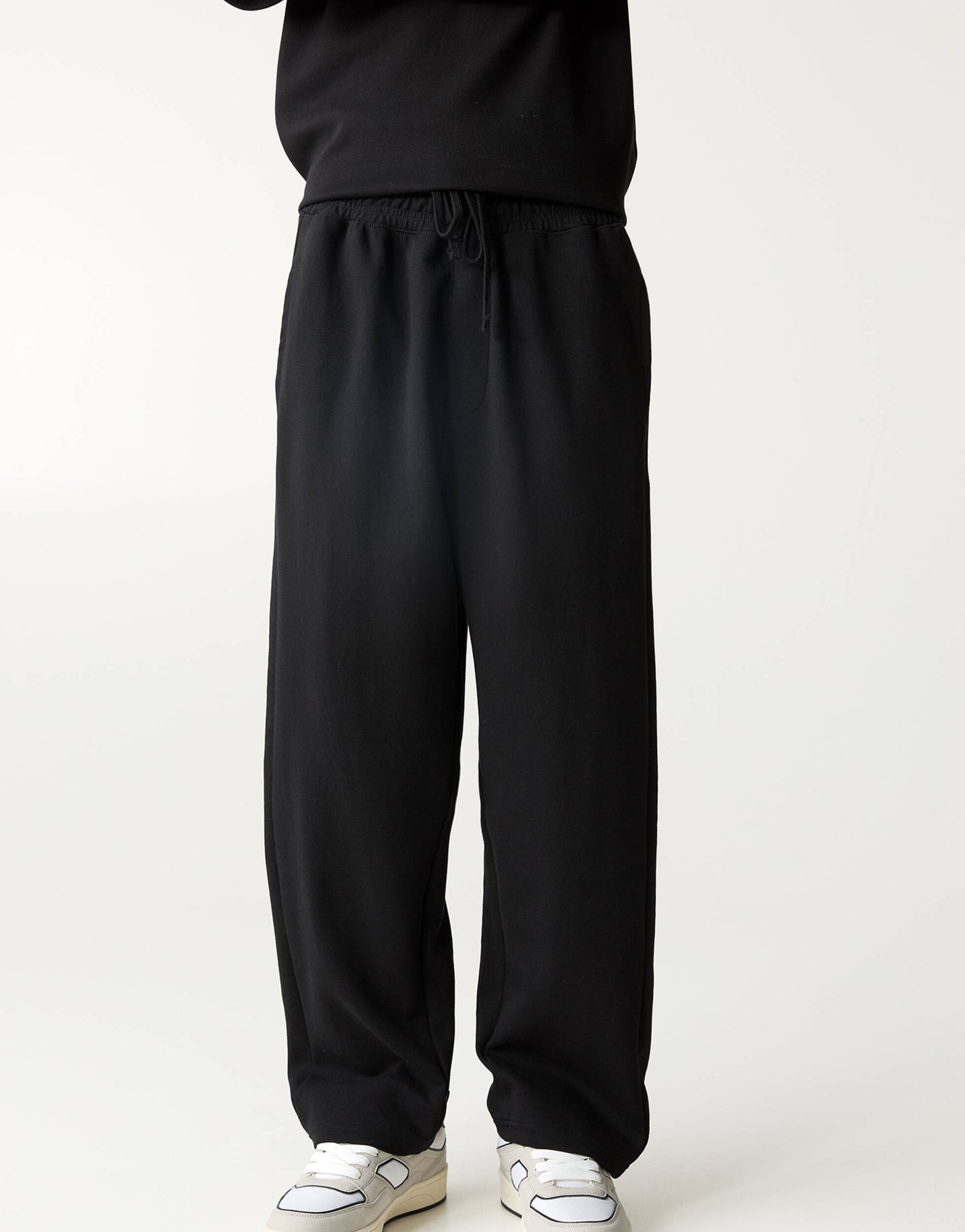 Pull&Bear interlock joggers in black