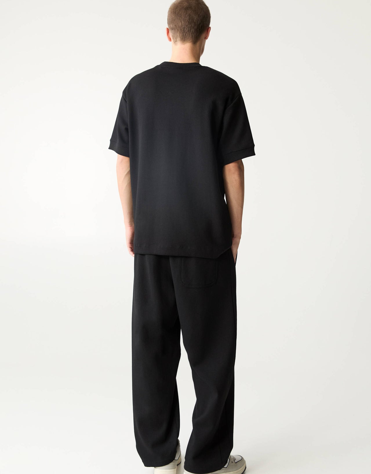 Pull&Bear interlock joggers in black