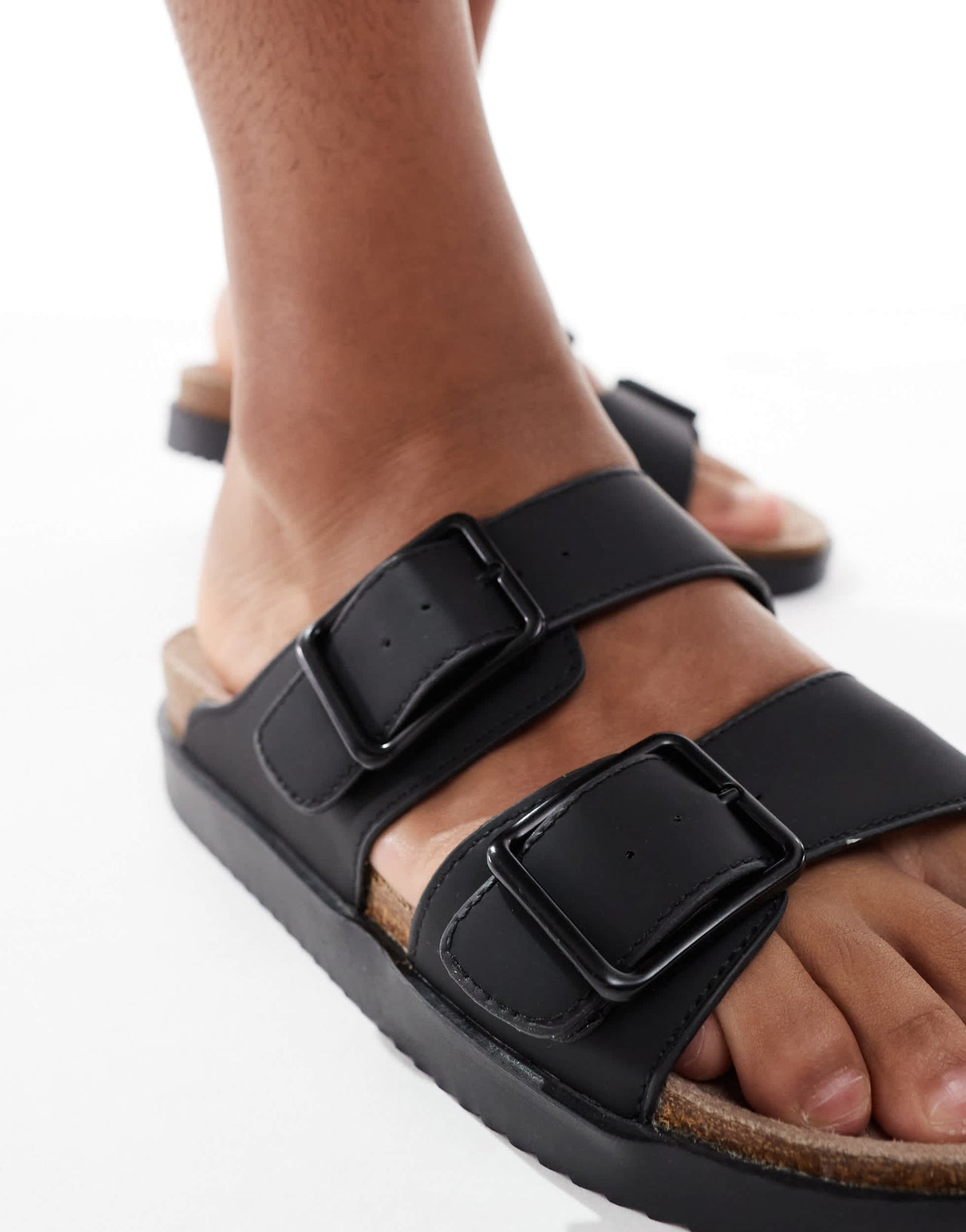 Pull&Bear double strap sandal in black
