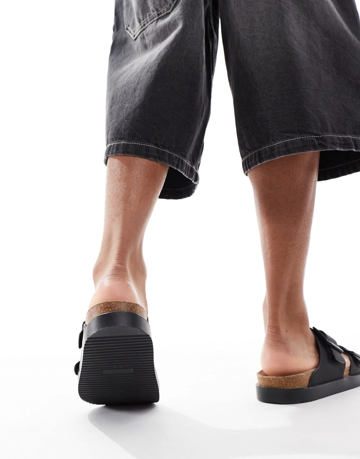 Pull&Bear double strap sandal in black