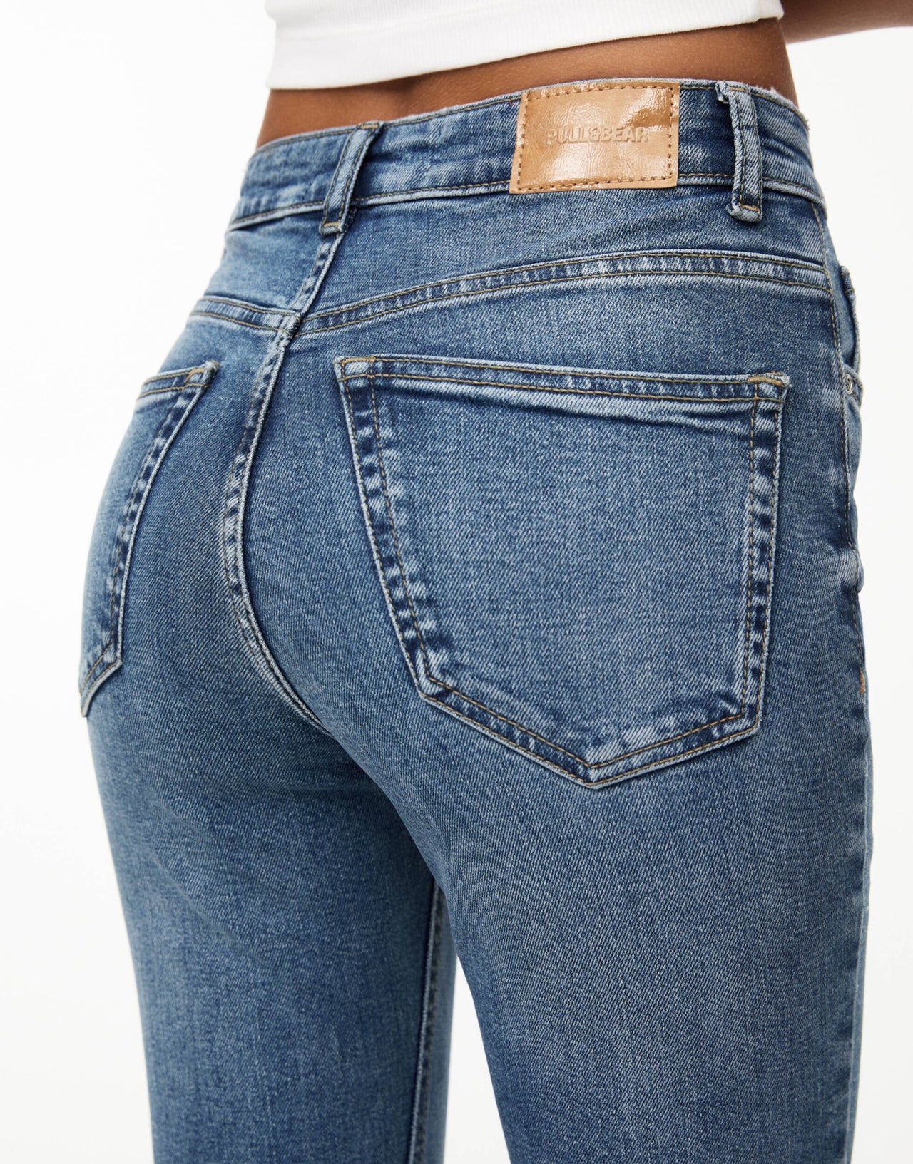Pull&Bear low rise flare jean in blue