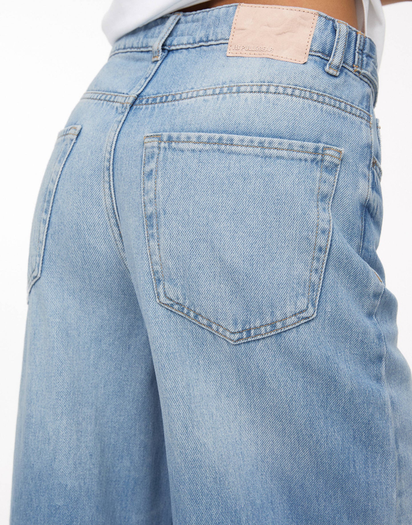 Pull&Bear baggy oversized wide leg jean in blue