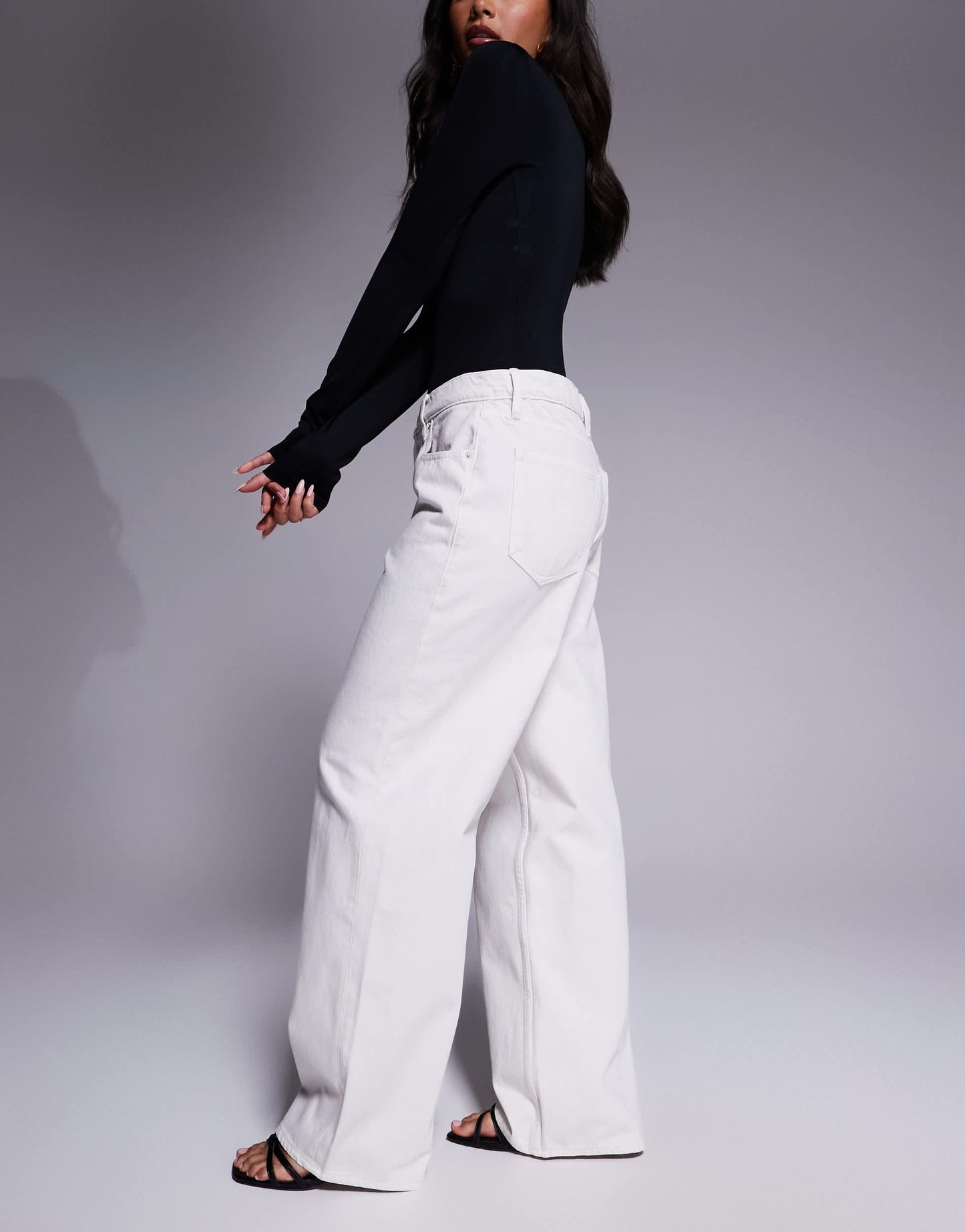 Good American good standard baggy jeans in cloud white