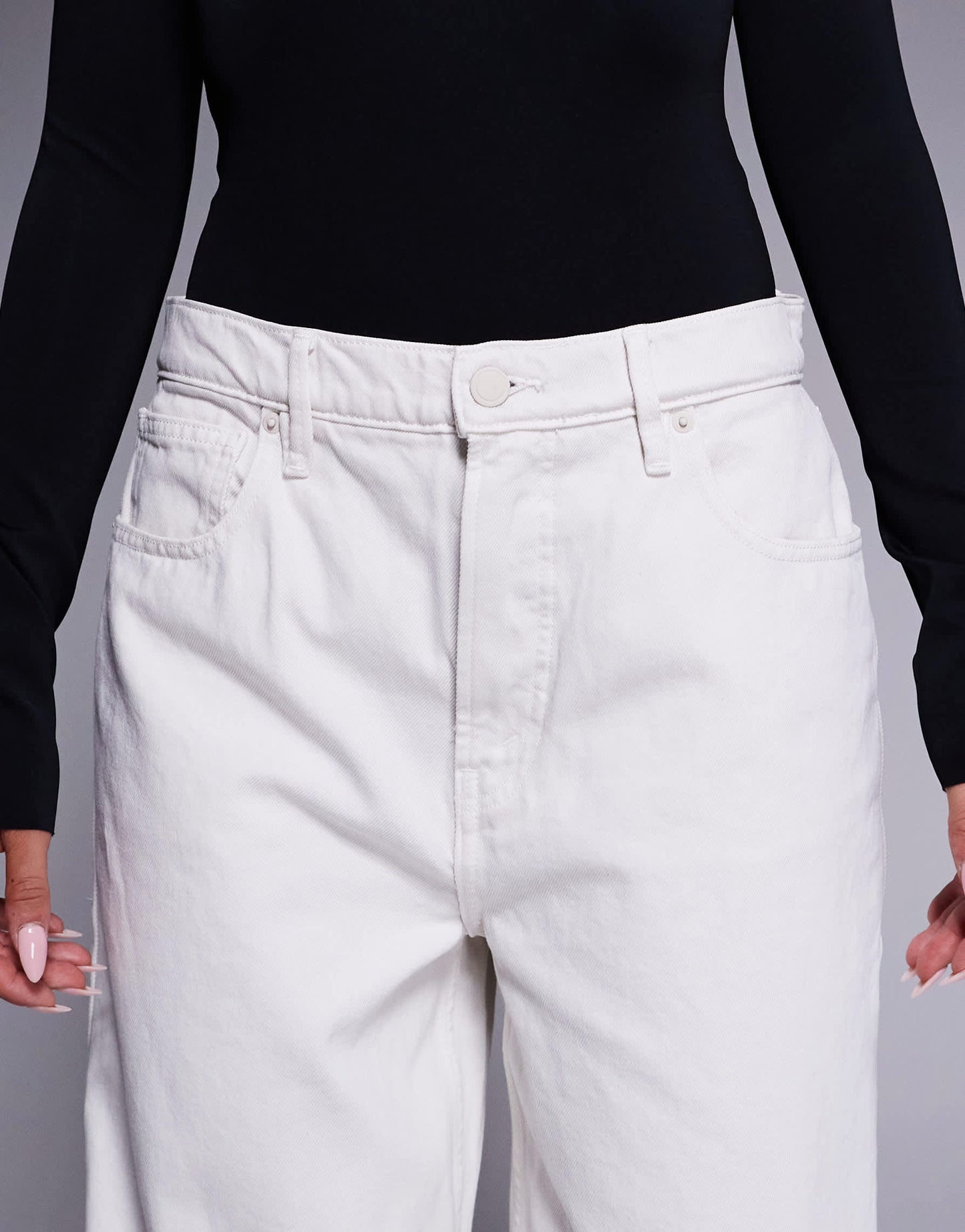 Good American good standard baggy jeans in cloud white