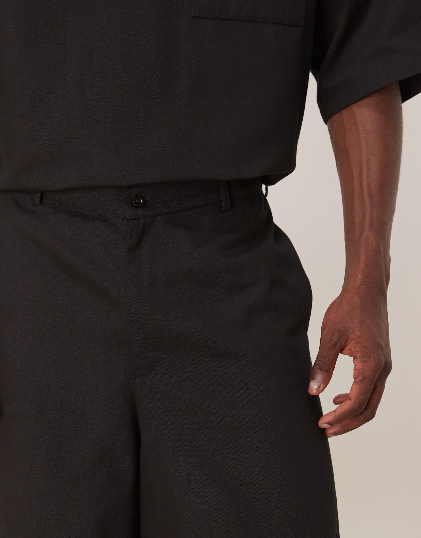 ASOS DESIGN wide leg  short co-ord in black