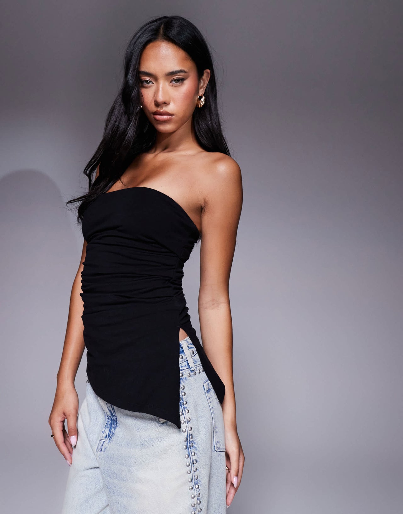 Good American super stretch jersey tube top in black