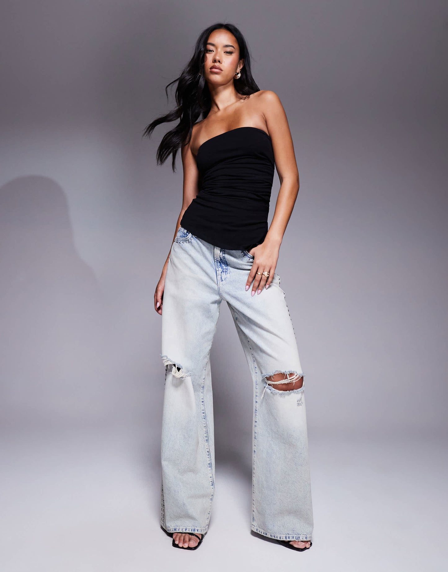Good American super stretch jersey tube top in black