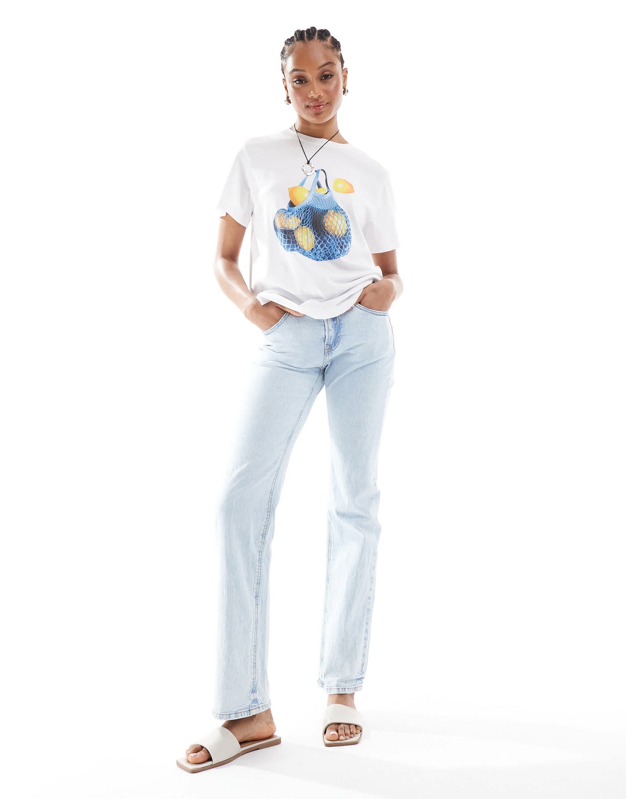 Stradivarius D98 Tall straight leg jeans in light blue
