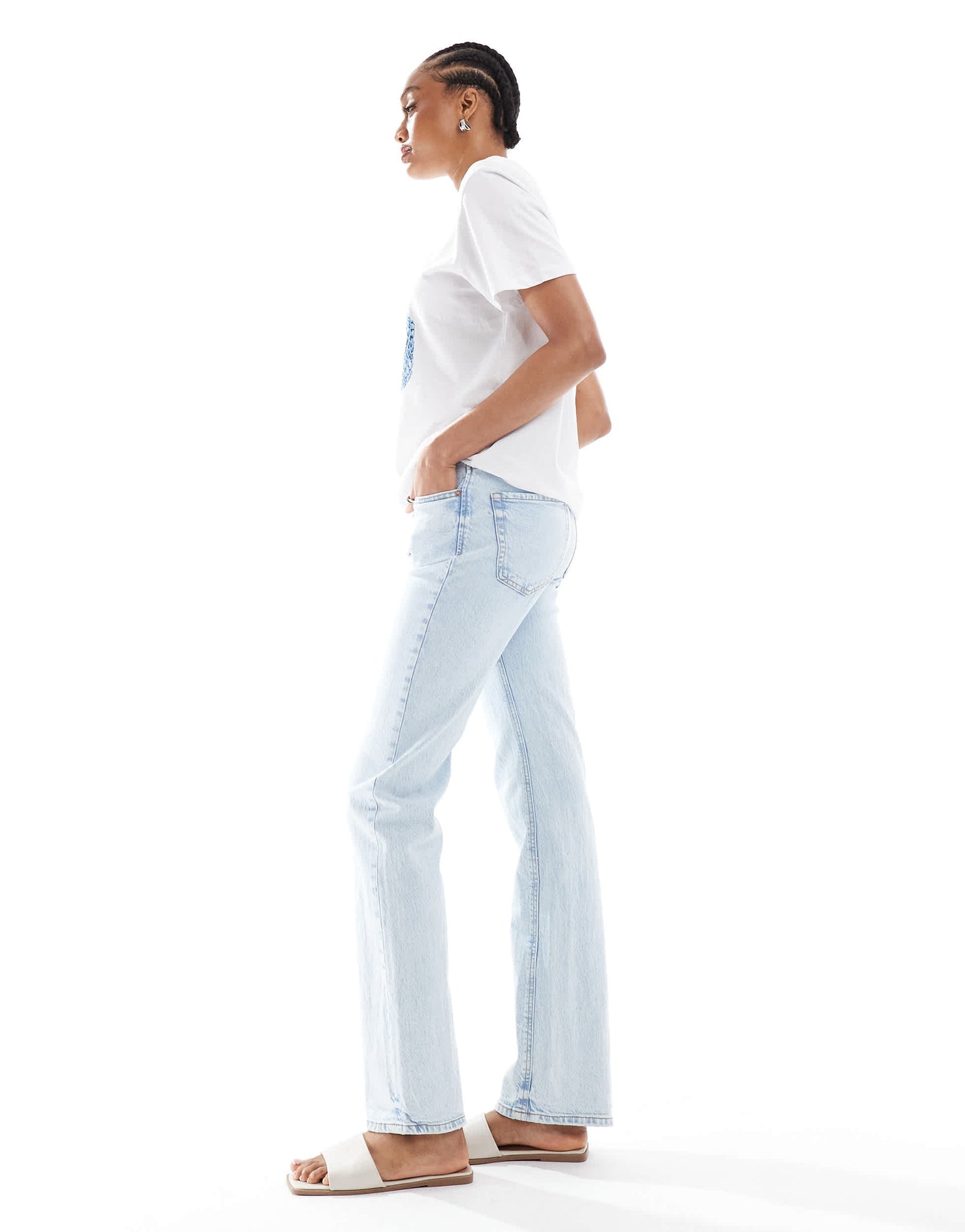 Stradivarius D98 Tall straight leg jeans in light blue