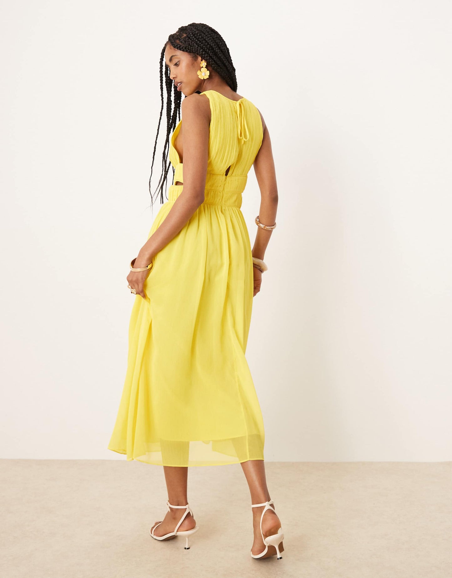 Never Fully Dressed cut-out midaxi dress in yellow