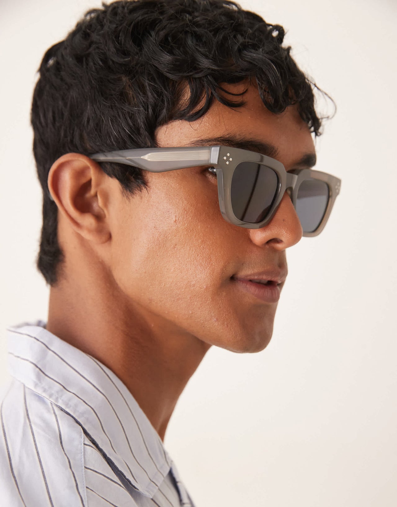 ASOS DESIGN premium chunky square sunglasses in grey crystal frame with smoke lens