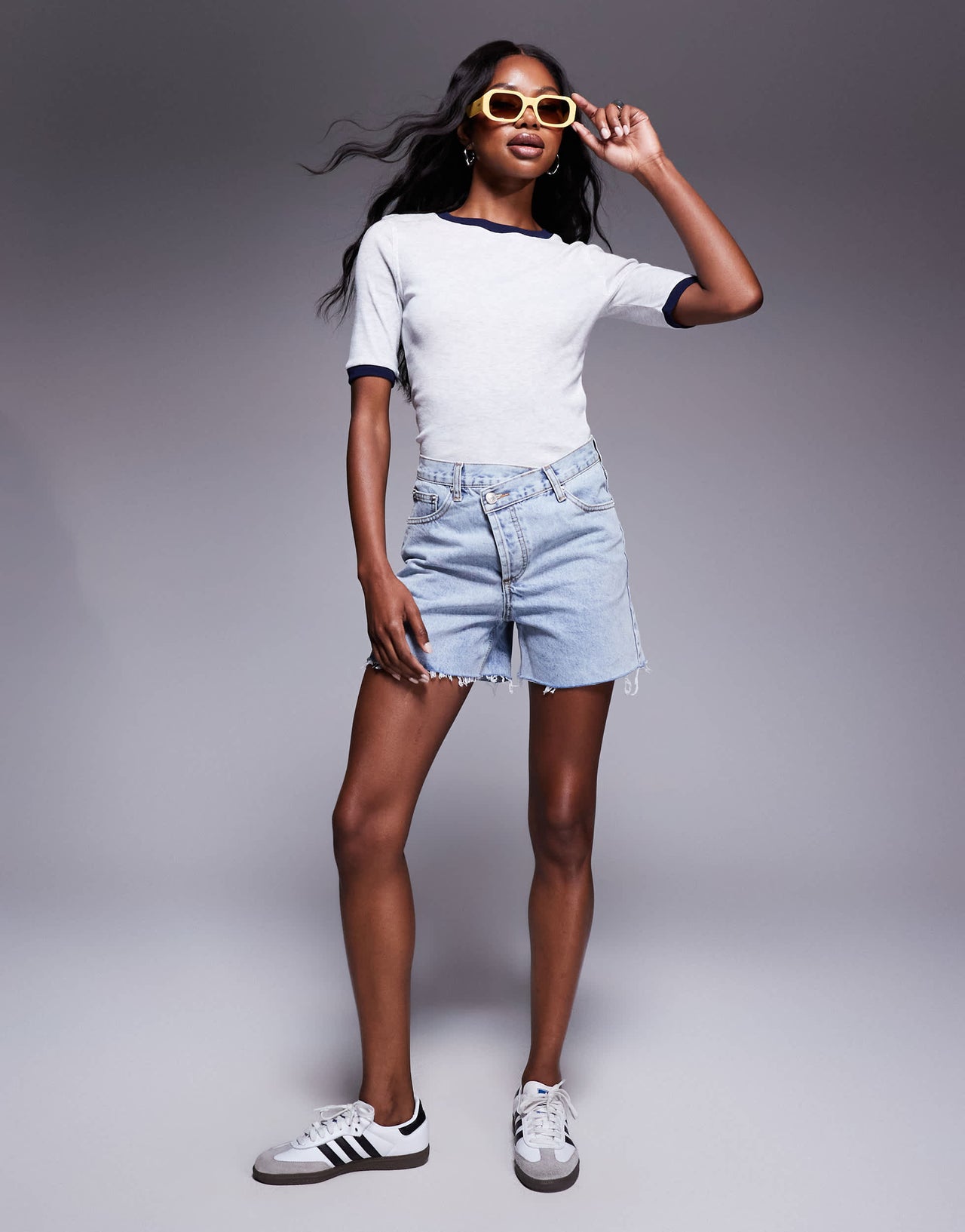 River Island short sleeve clean top in grey