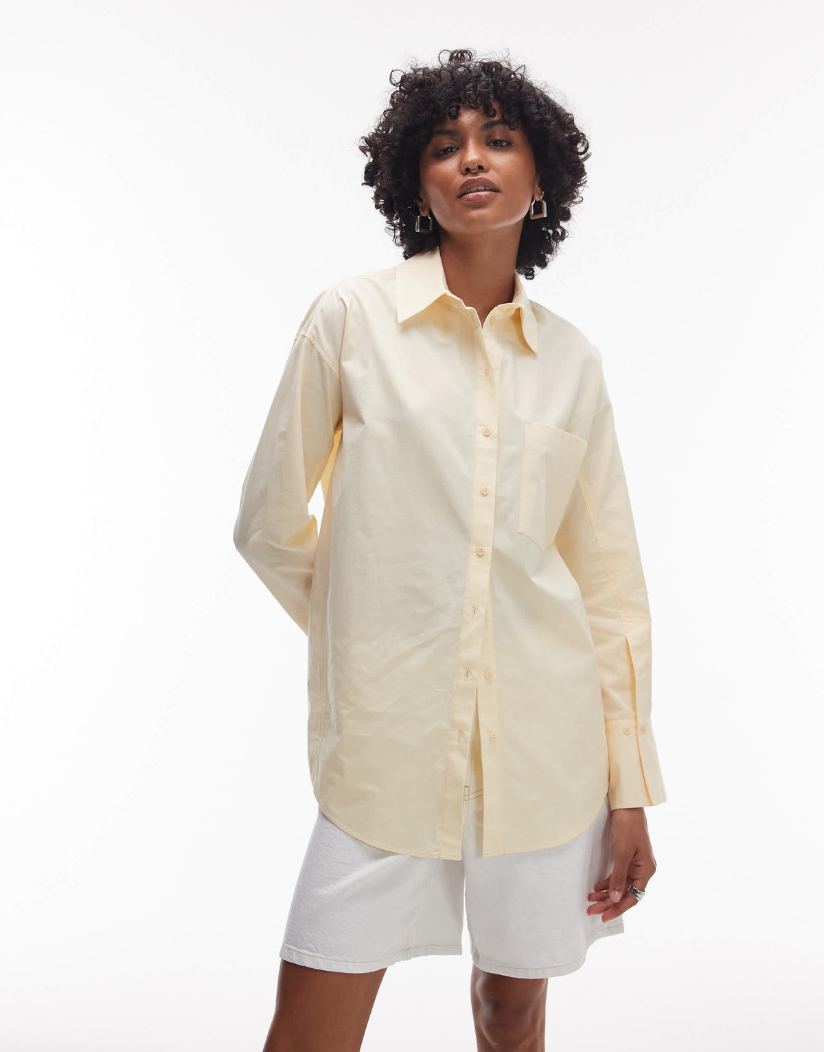 Topshop oversized shirt in buttermilk