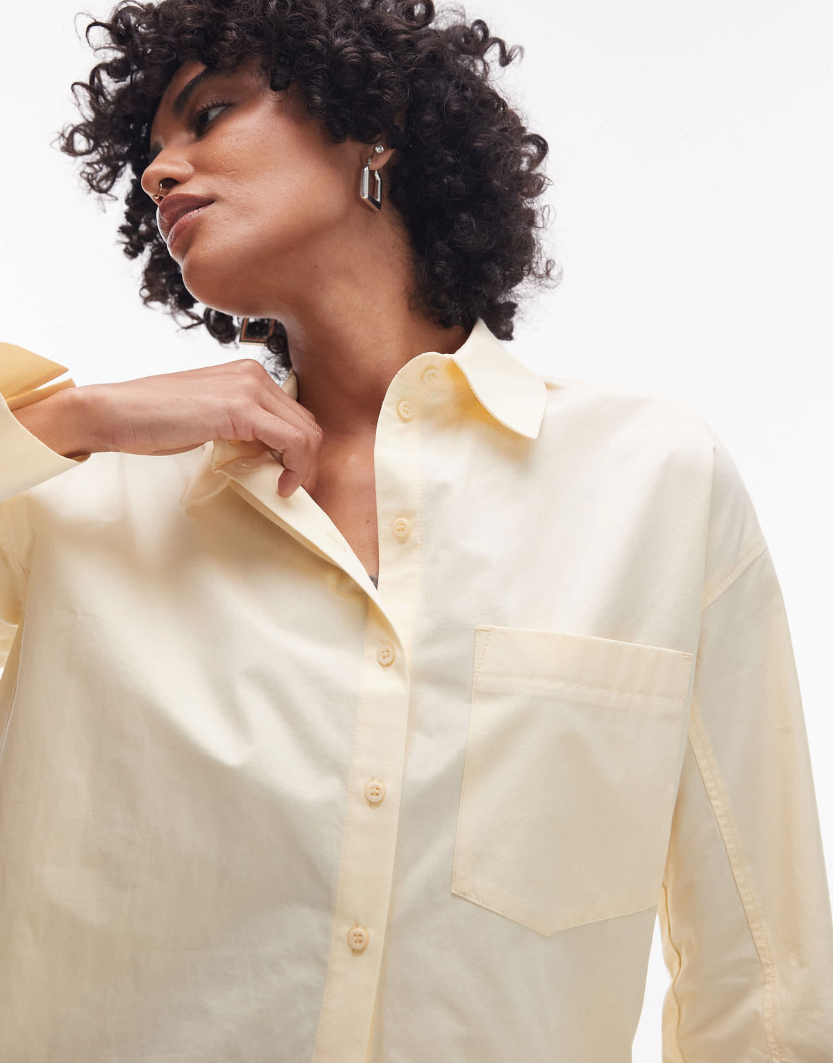 Topshop oversized shirt in buttermilk