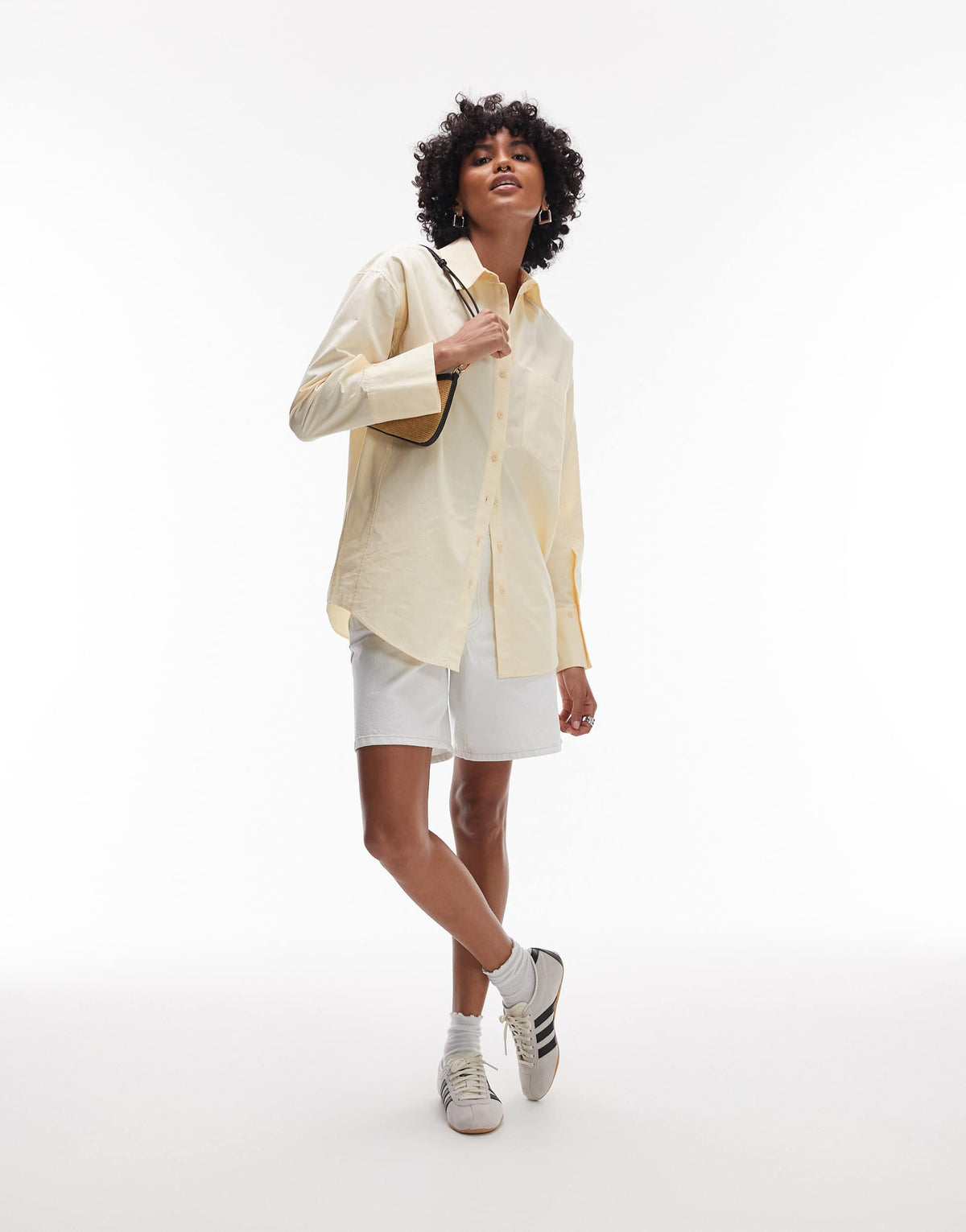 Topshop oversized shirt in buttermilk