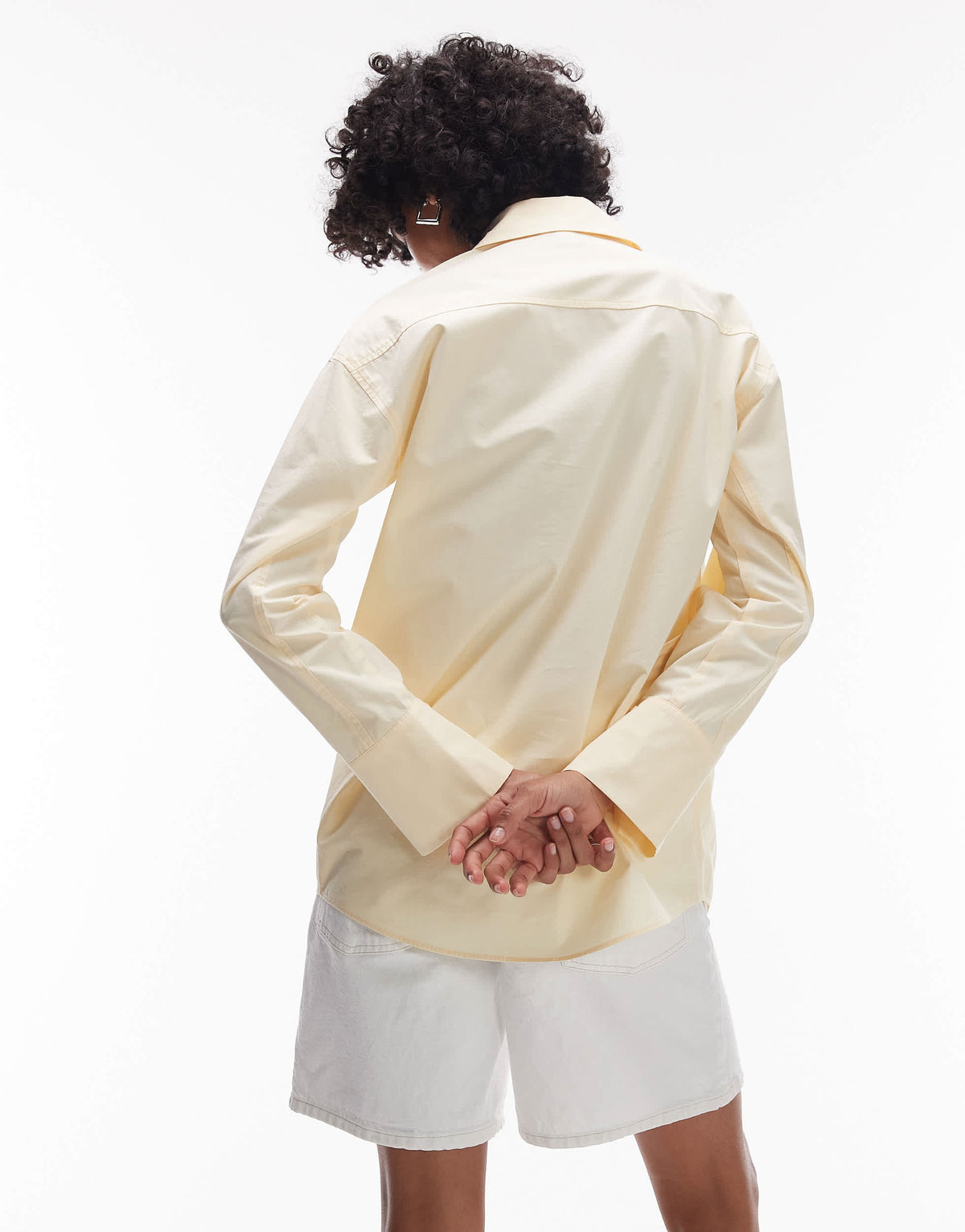 Topshop oversized shirt in buttermilk