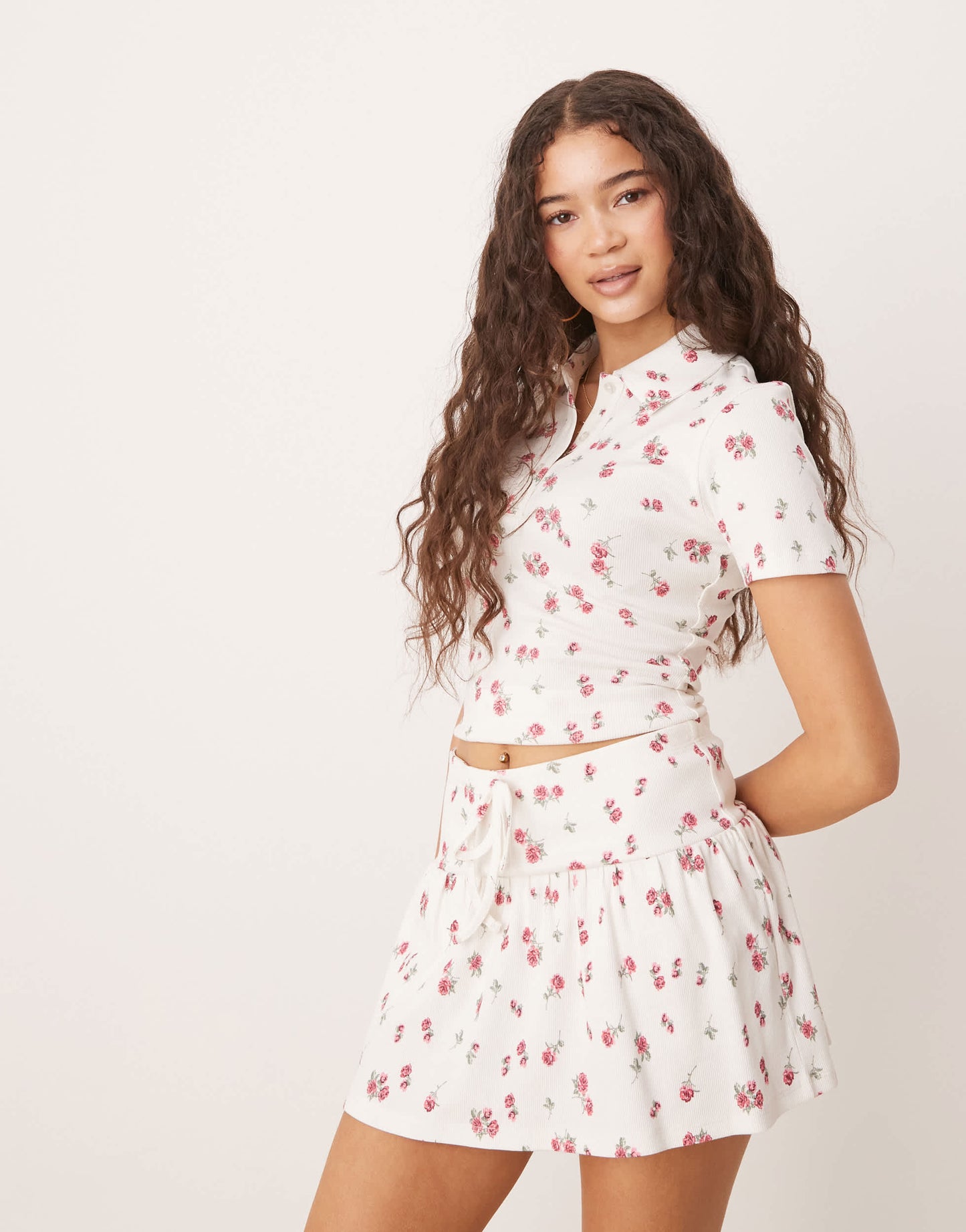 ASOS DESIGN Mini skirt co-ord in ditsy floral