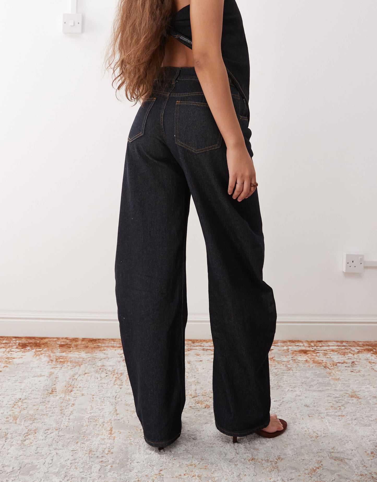 Lioness Horseshoe barrel leg jeans co-ord in indigo rinse wash