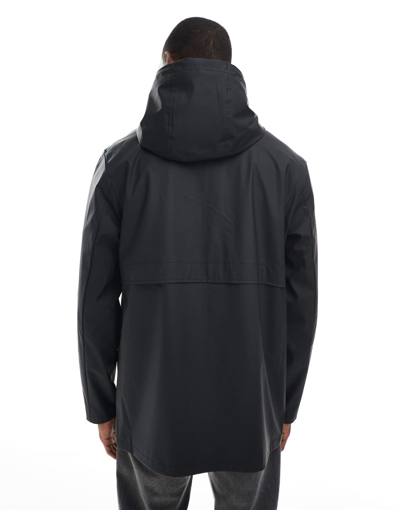 ASOS DESIGN shower resistant rain jacket in black