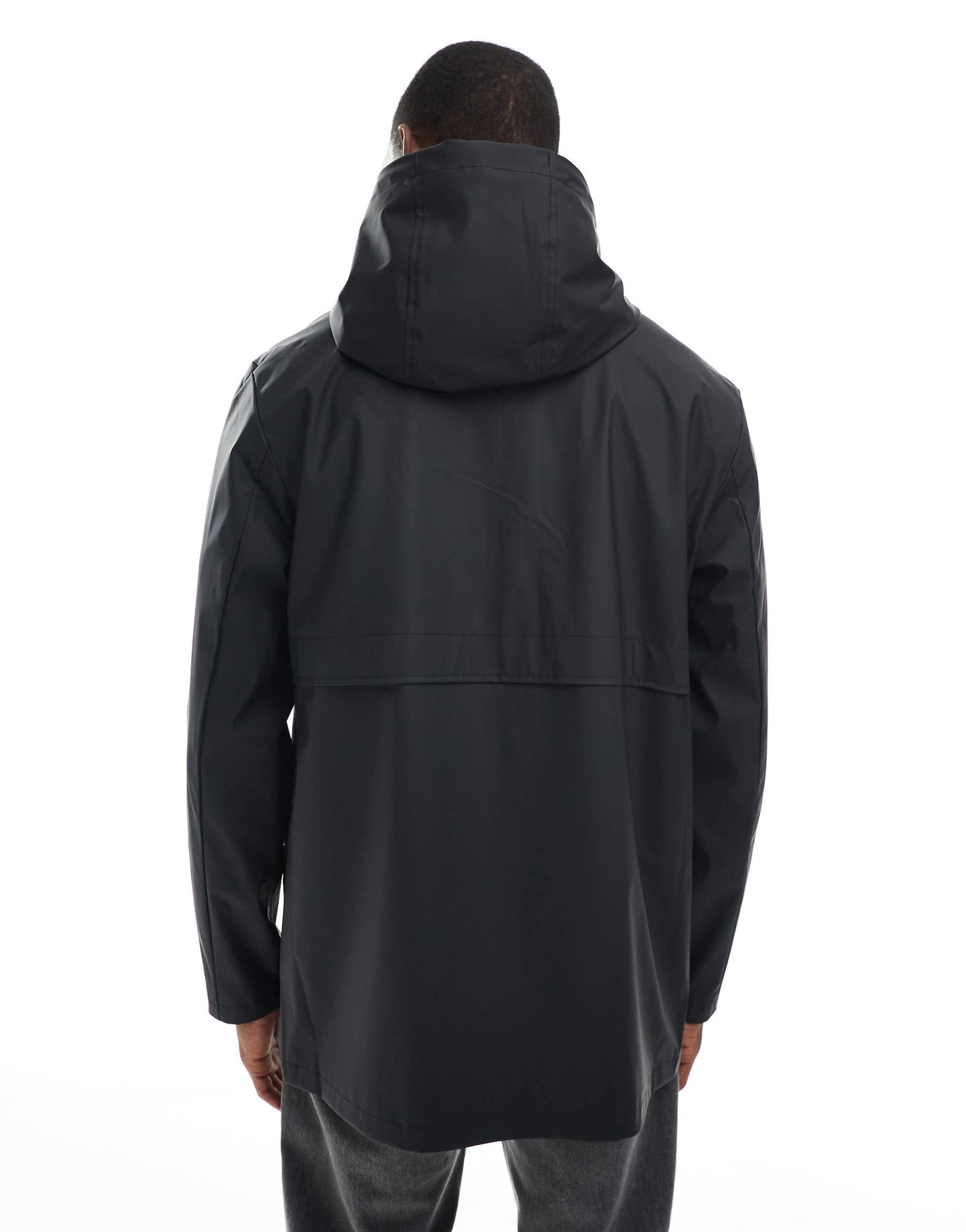 ASOS DESIGN shower resistant rain jacket in black