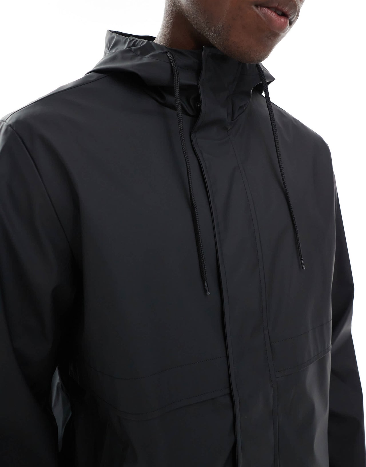 ASOS DESIGN shower resistant rain jacket in black