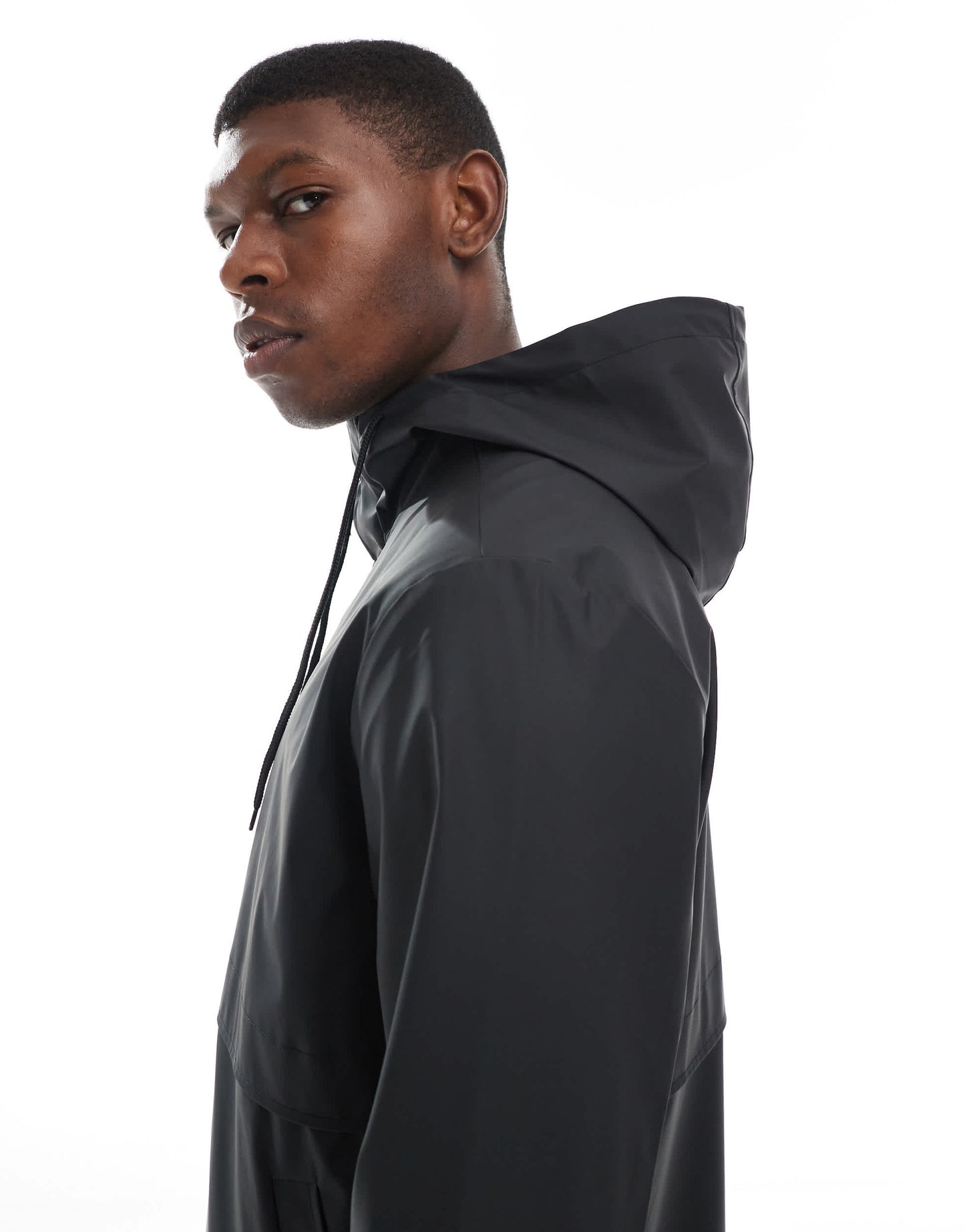 ASOS DESIGN shower resistant rain jacket in black