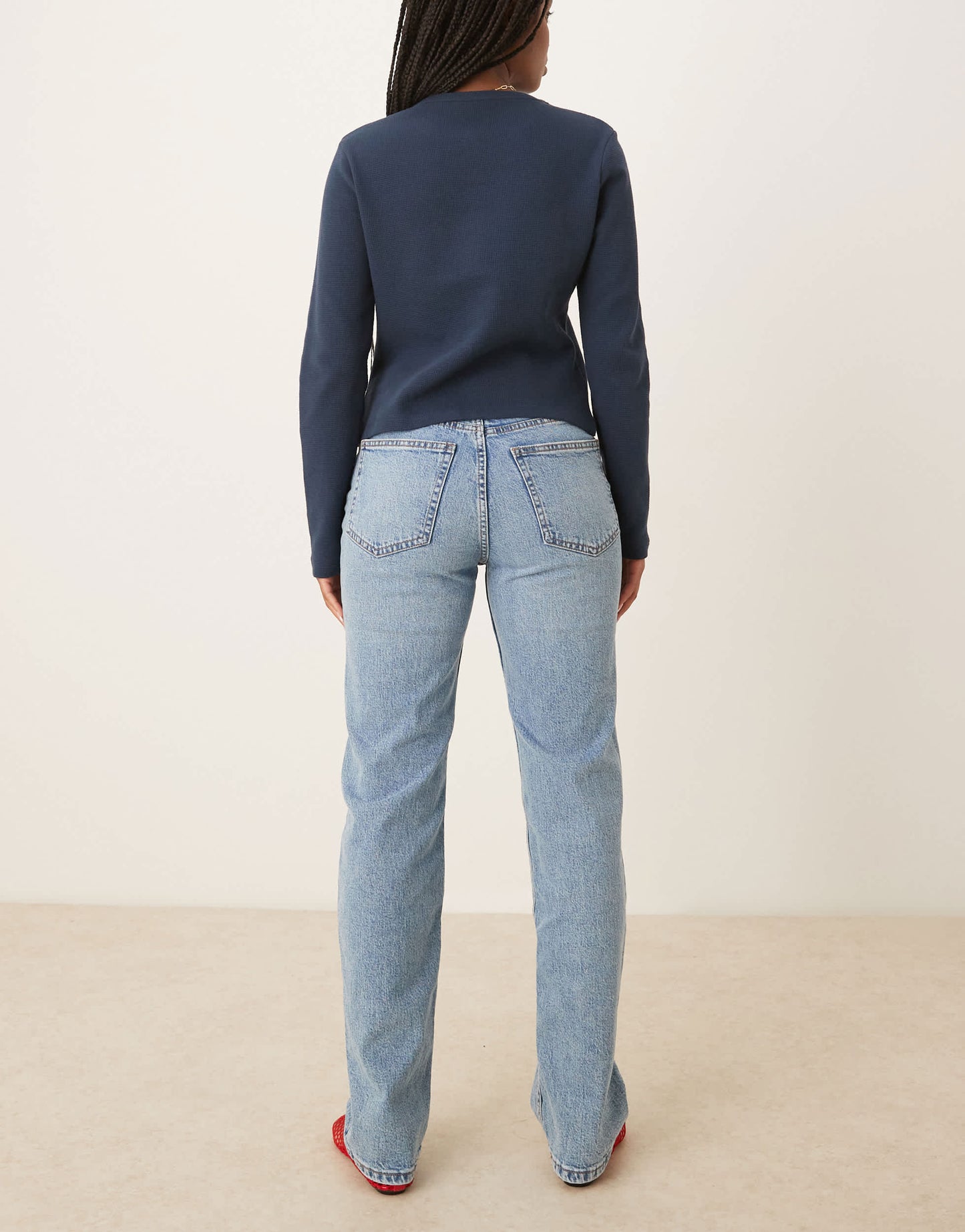Gina Tricot mid straight jeans in lightwash blue