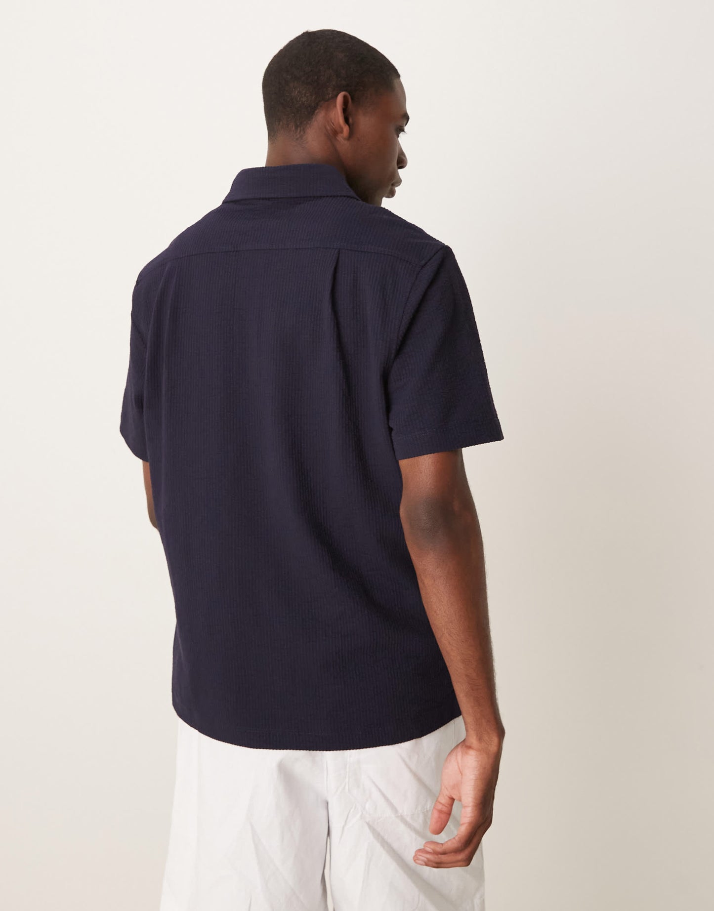 Mango textured polo shirt in navy