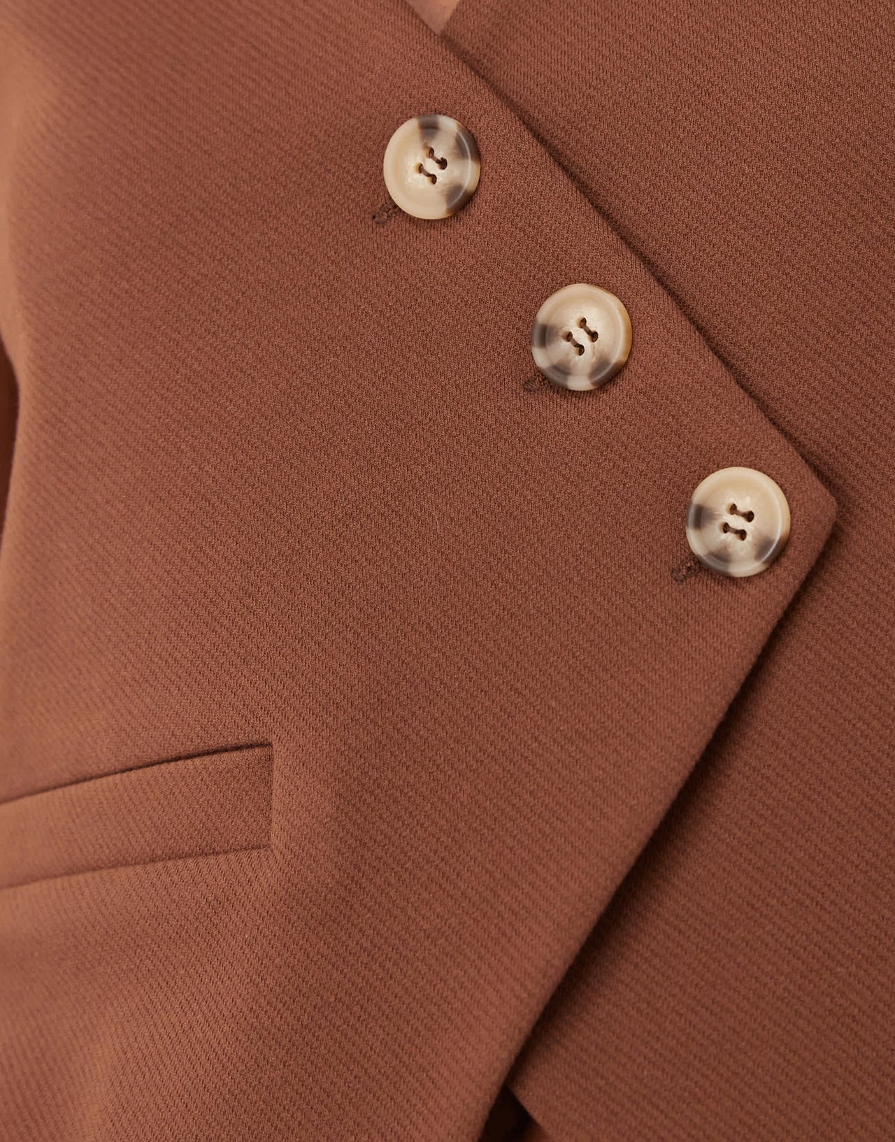 ASOS DESIGN co-ord jersey twill&nbsp;asymmetric waistcoat top in chocolate