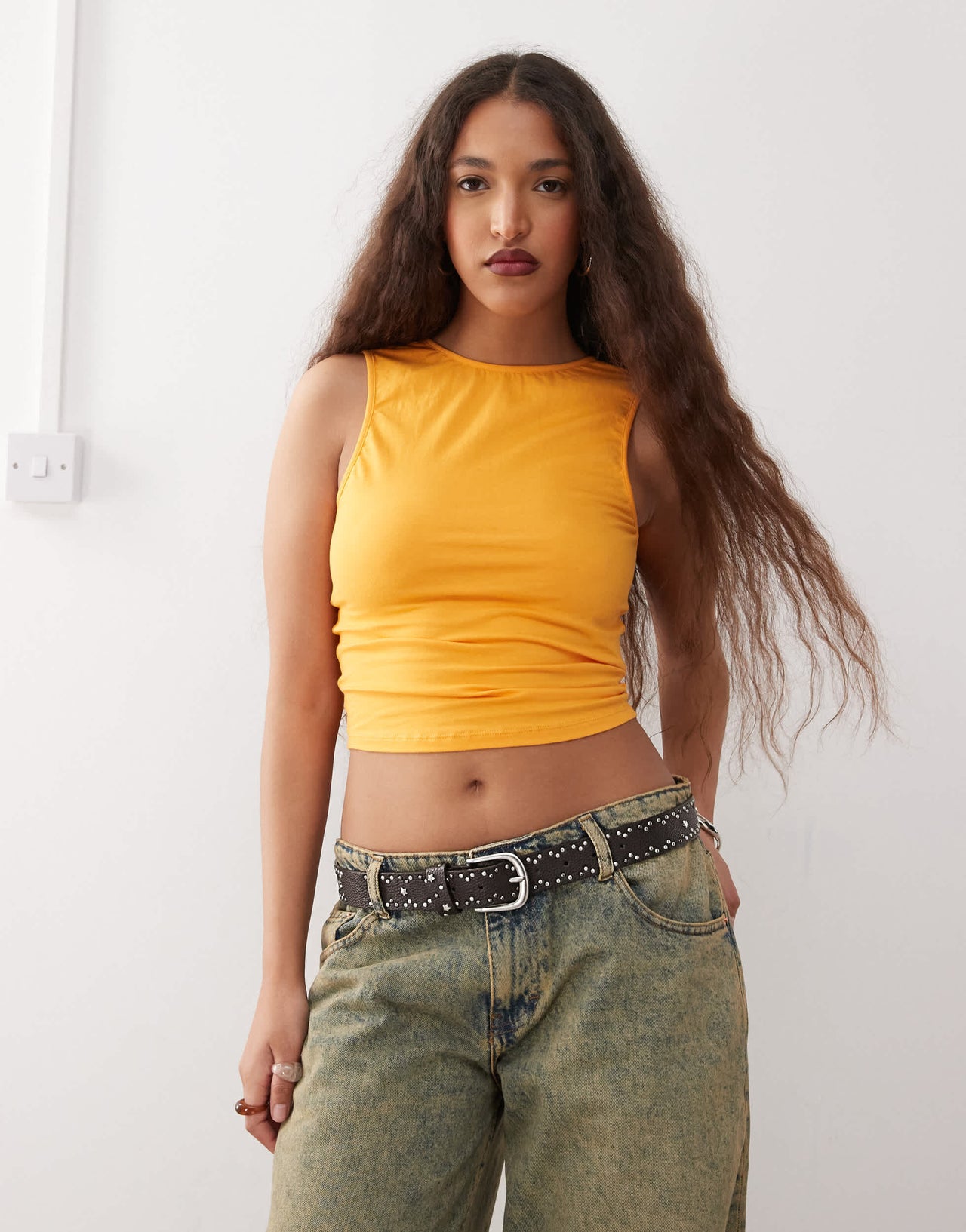 Motel runaba backless tank top in faded orange