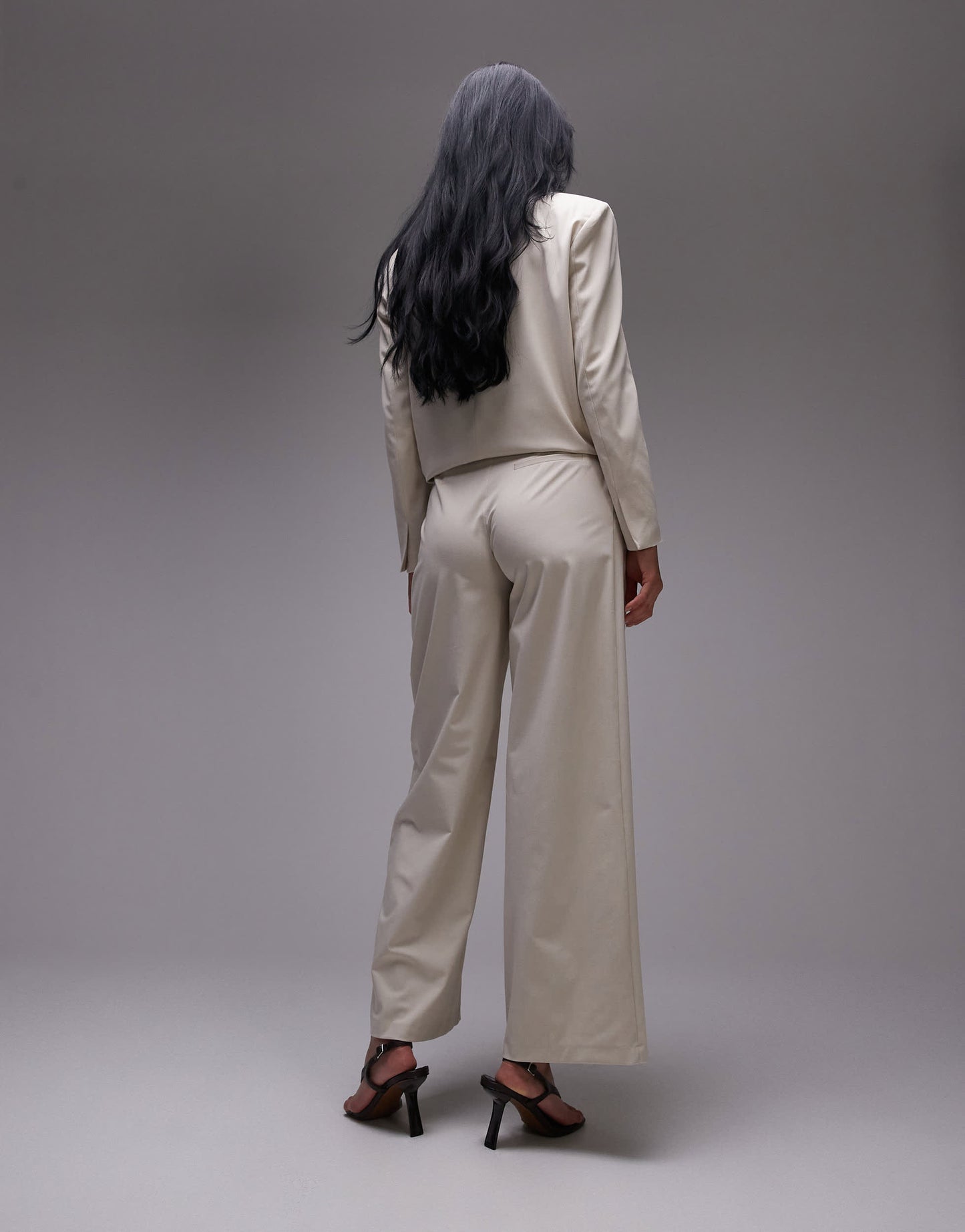 ASOS DESIGN wide leg tailored trouser in neutral co ord