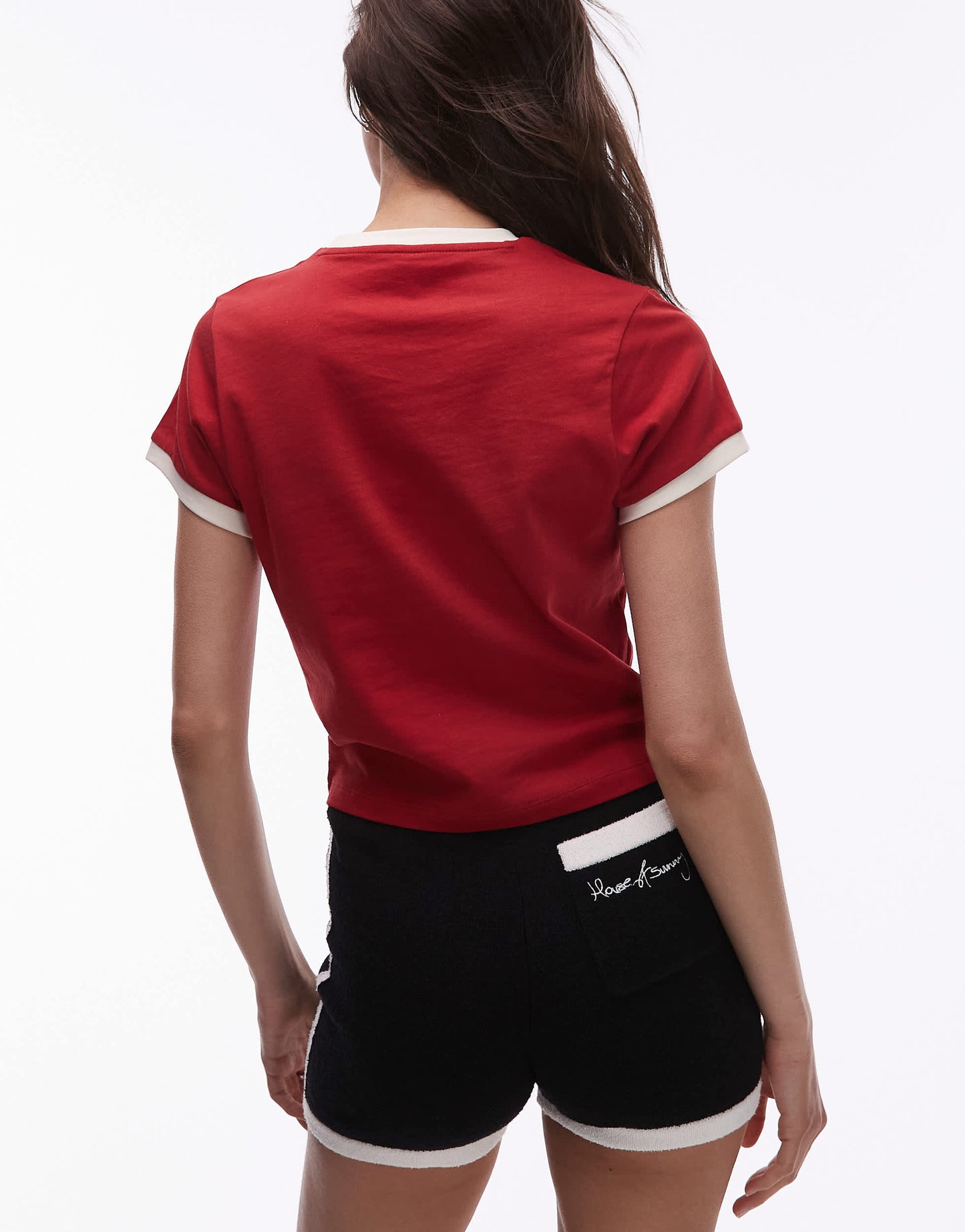 House of Sunny contrast hot pants in black and white
