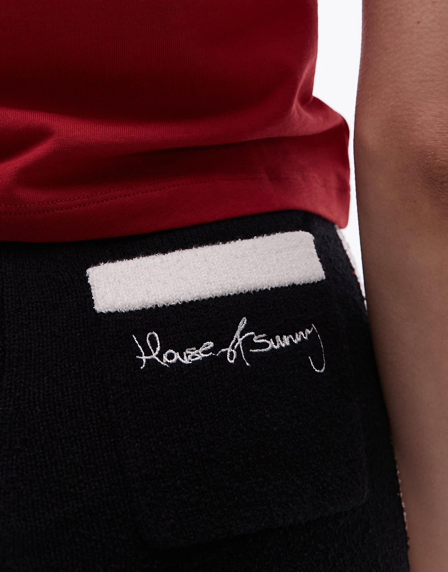 House of Sunny contrast hot pants in black and white